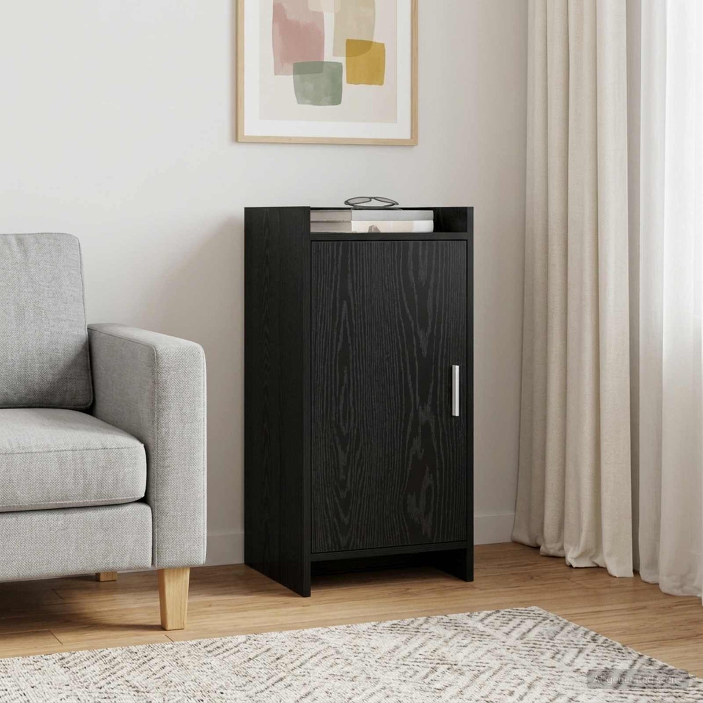 vidaXL Πλαϊνό γραφείο Μαύρη Δρυς 40 x 36 x 80 εκ Επεξεργασμένο Ξύλο