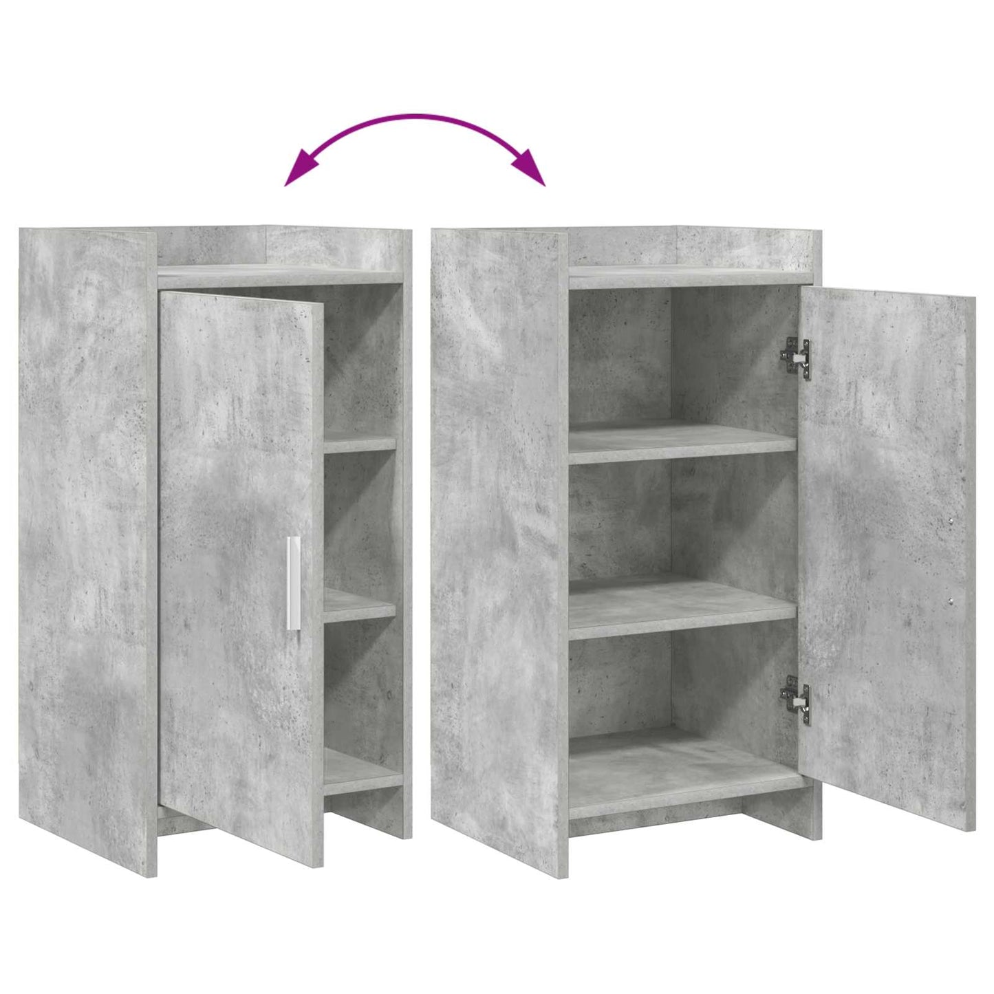 vidaXL Πλαϊνό γραφείο Γκρι Σκυροδέματος 40 x 36 x 80 εκ