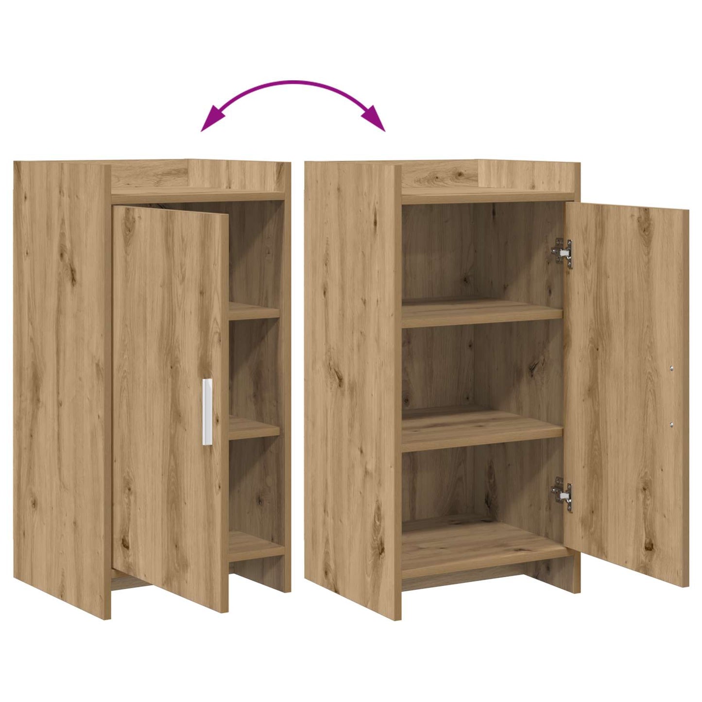 vidaXL Πλαϊνό γραφείο Artisan Δρυς 40 x 36 x 80 εκ Επεξεργασμένο Ξύλο