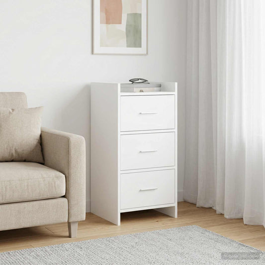 vidaXL Πλαϊνό γραφείο Λευκό 40 x 36 x 80 εκ Επεξεργασμένο Ξύλο