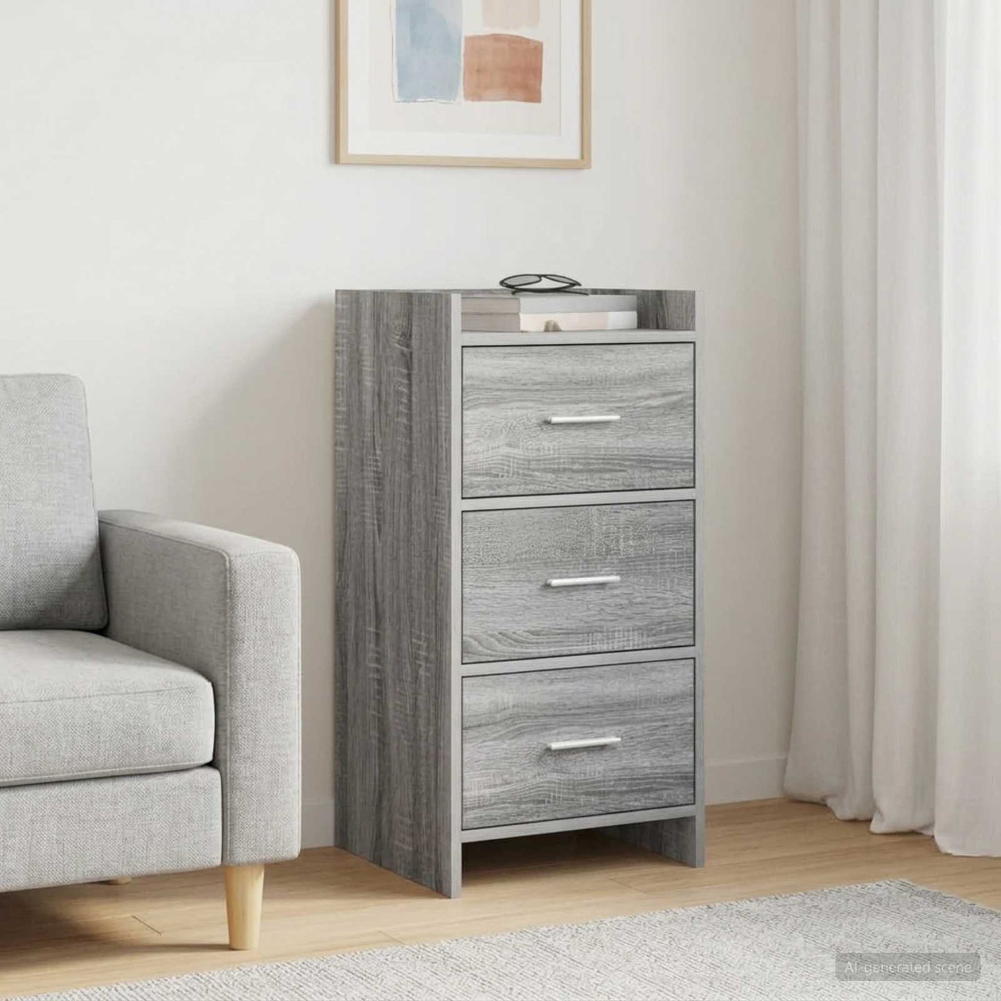 vidaXL Πλαϊνό γραφείο Γκρι Sonoma 40 x 36 x 80 εκ Επεξεργασμένο Ξύλο