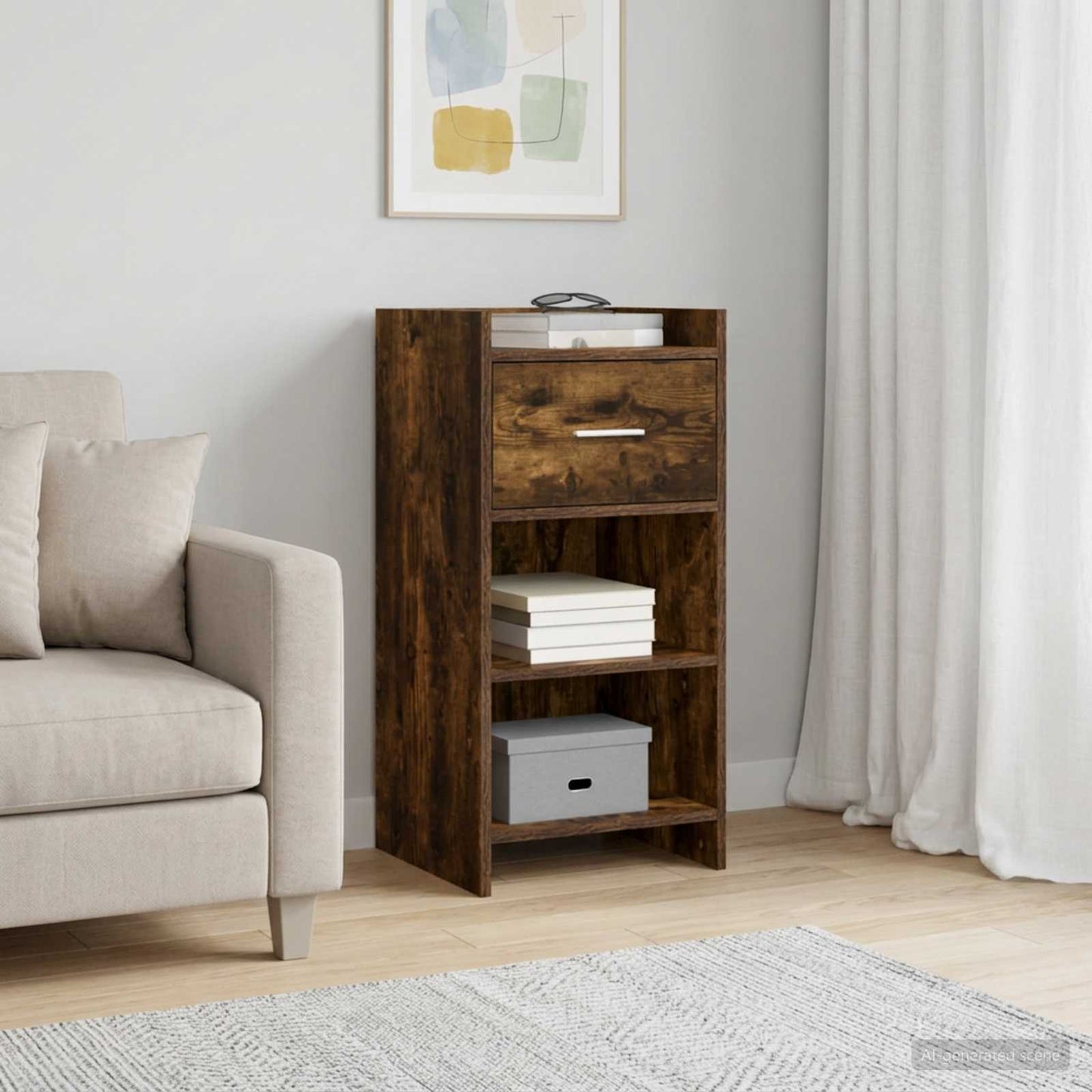 vidaXL Πλαϊνό γραφείο Καπνισμένο Ξύλο Δρυός 40 x 36 x 80 εκ