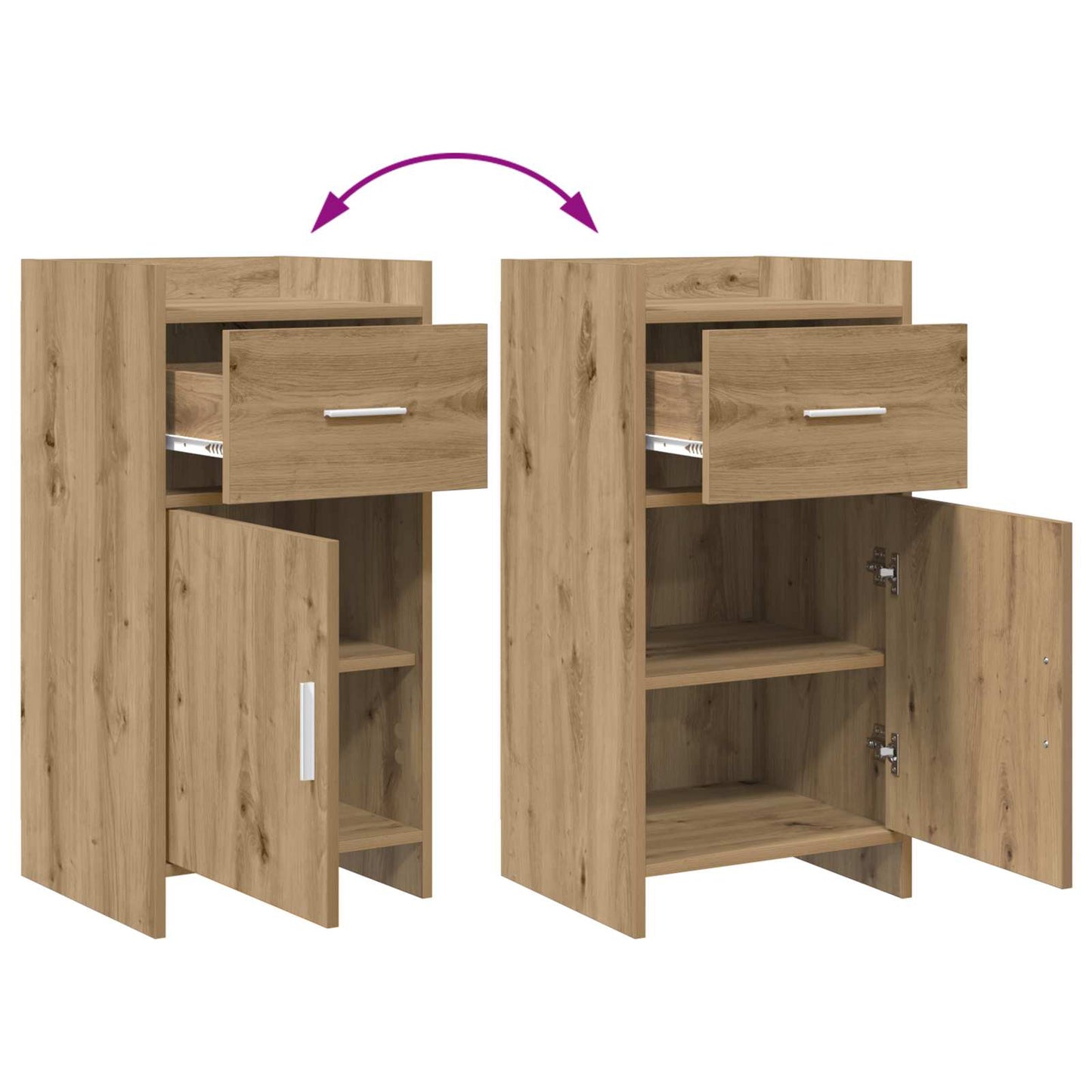 vidaXL Πλαϊνό γραφείο Artisan Δρυς 40 x 36 x 80 εκ Επεξεργασμένο Ξύλο