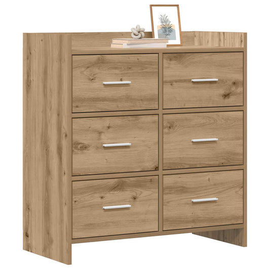 vidaXL Πλαϊνό γραφείο Artisan Δρυς 75 x 33 x 80 εκ Επεξεργασμένο Ξύλο