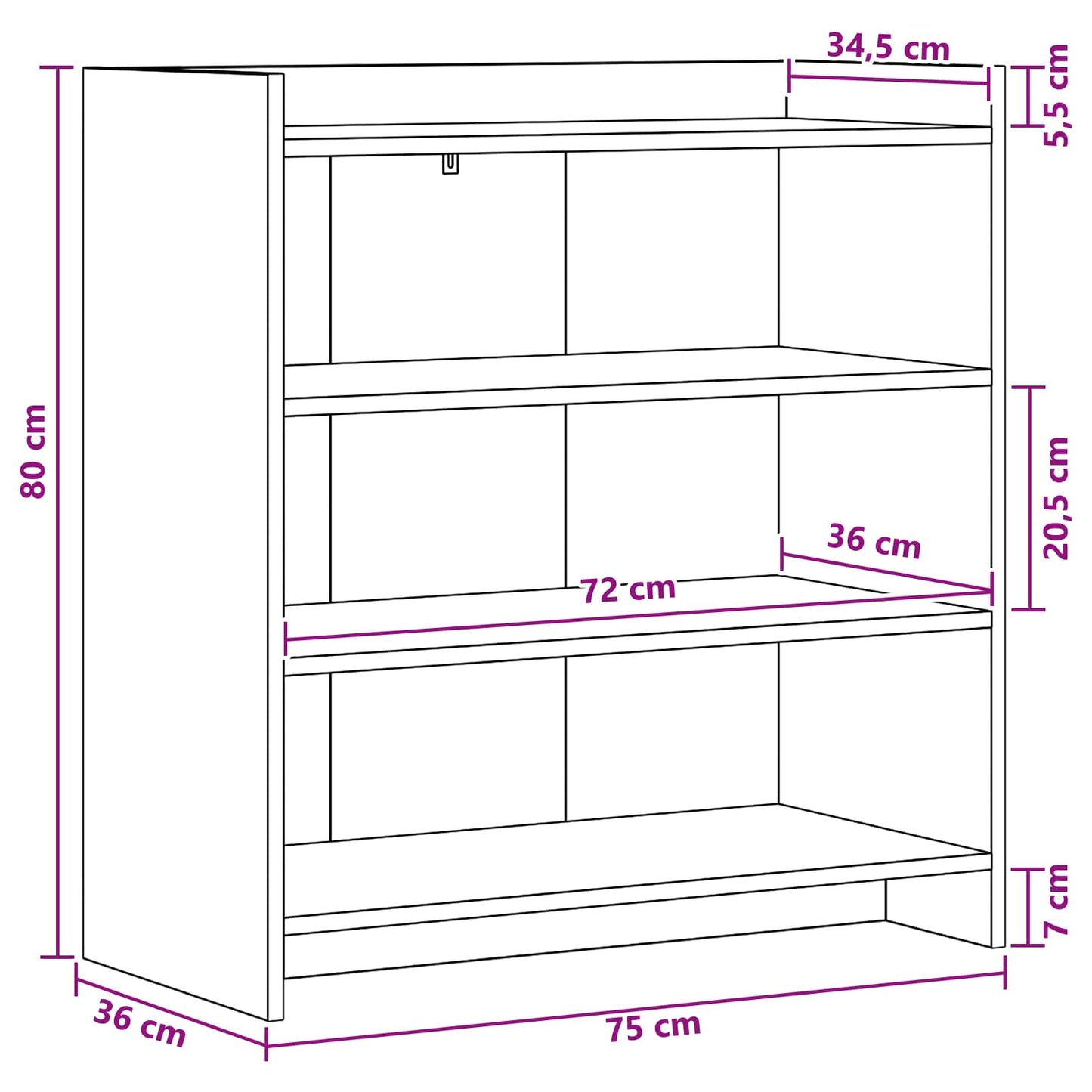 vidaXL Πλαϊνό γραφείο Sonoma Δρυς 75 x 36 x 80 εκ Επεξεργασμένο Ξύλο