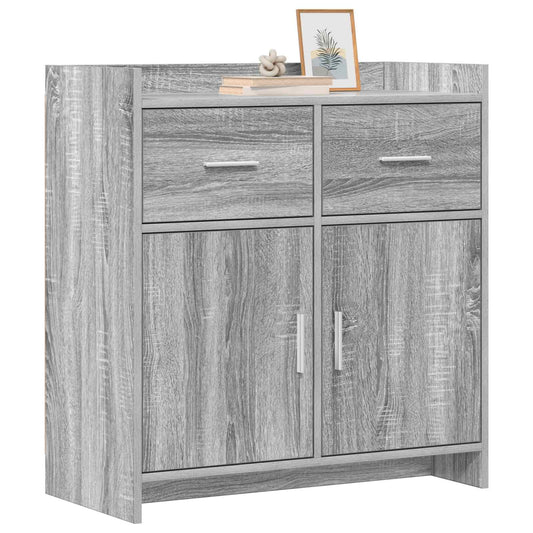 vidaXL Πλαϊνό γραφείο Γκρι Sonoma 75 x 36 x 80 εκ Επεξεργασμένο Ξύλο