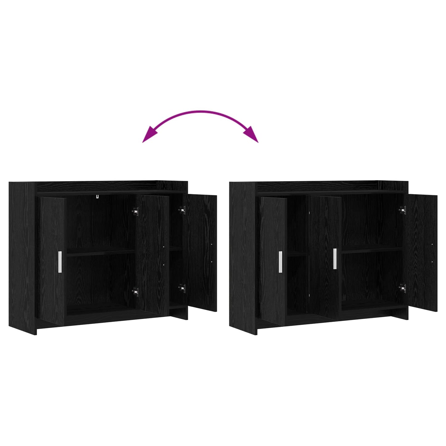 vidaXL Πλαϊνό γραφείο Μαύρη Δρυς 98,5 x 33 x 80 εκ Επεξεργασμένο Ξύλο