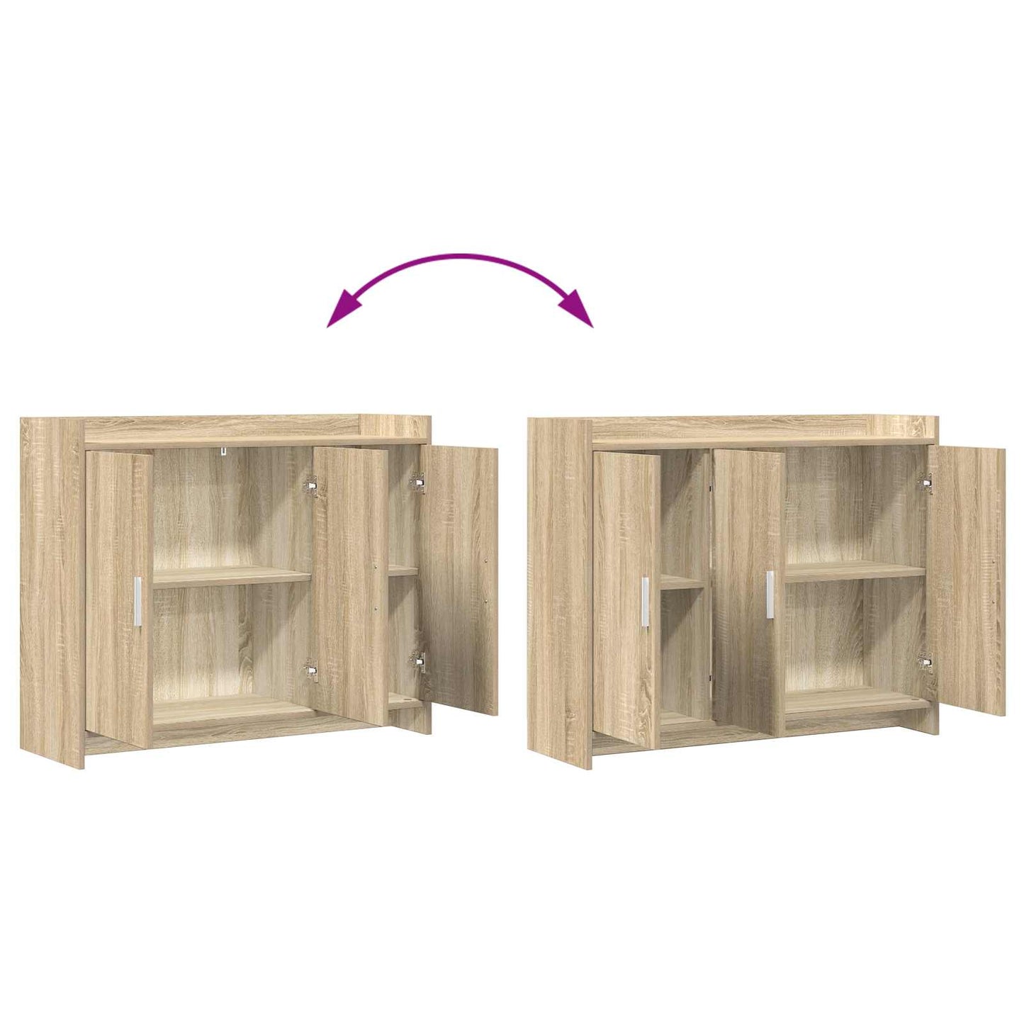 vidaXL Πλαϊνό γραφείο Sonoma Δρυς 98,5 x 33 x 80 εκ Επεξεργασμένο Ξύλο