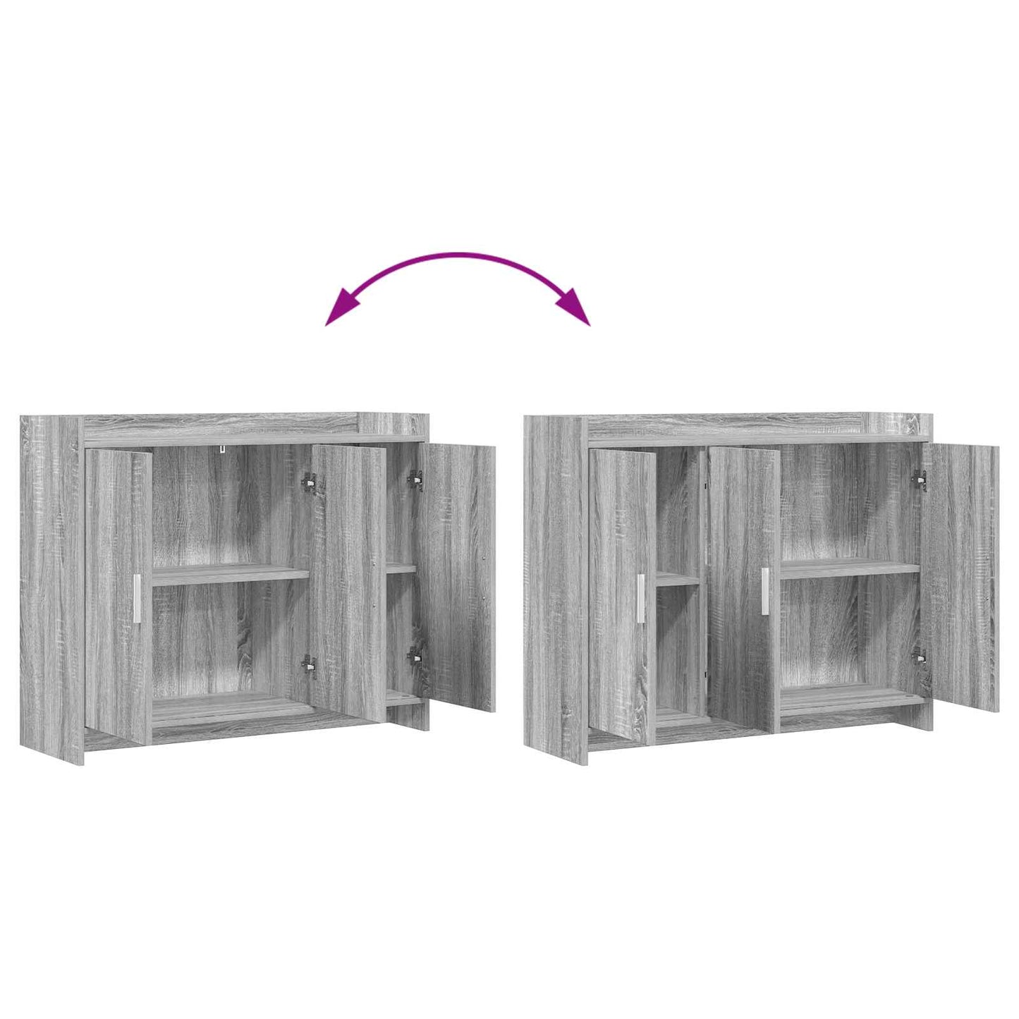 vidaXL Πλαϊνό γραφείο Γκρι Sonoma 98,5 x 33 x 80 εκ Επεξεργασμένο Ξύλο
