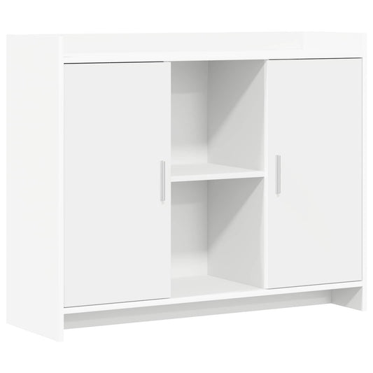 vidaXL Πλαϊνό γραφείο Λευκό 98,5 x 33 x 80 εκ Επεξεργασμένο Ξύλο