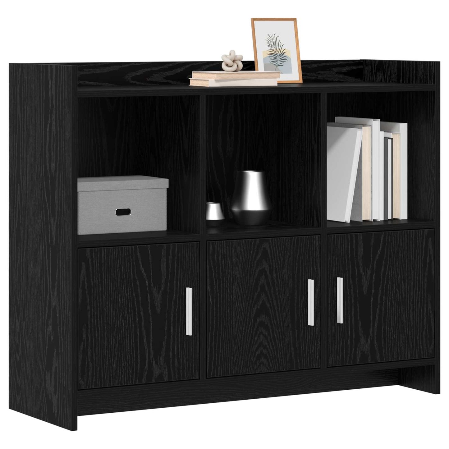 vidaXL Πλαϊνό γραφείο Μαύρη Δρυς 98,5 x 33 x 80 εκ Επεξεργασμένο Ξύλο