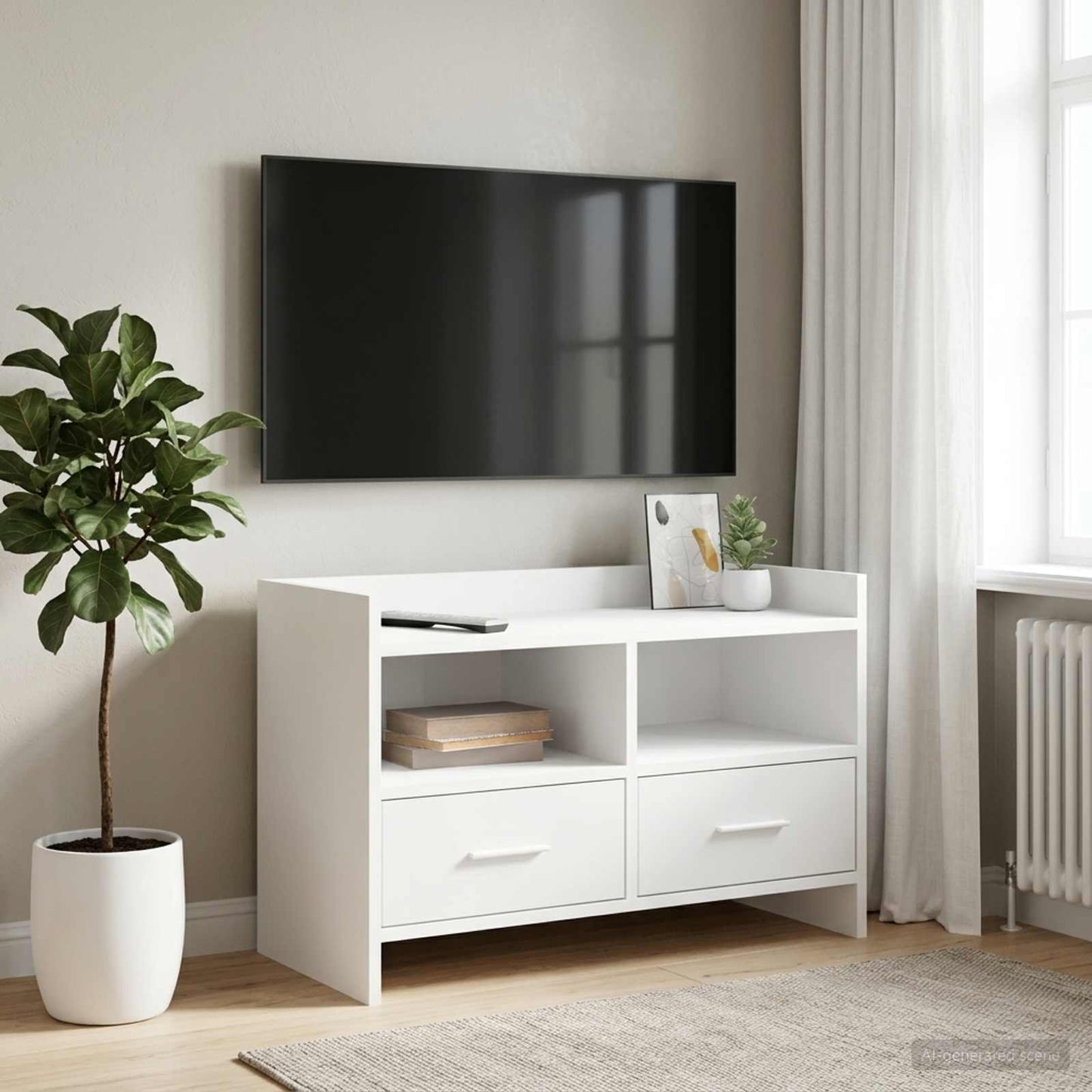 vidaXL Ντουλάπι TV 71,5 x 33 x 47 εκ. Λευκό Επεξεργασμένο Ξύλο