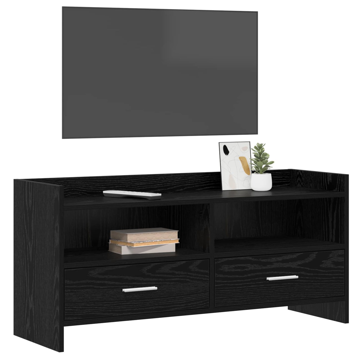 vidaXL Ντουλάπι TV 100 x 33 x 47 εκ Μαύρη Δρυς Επεξεργασμένο Ξύλο
