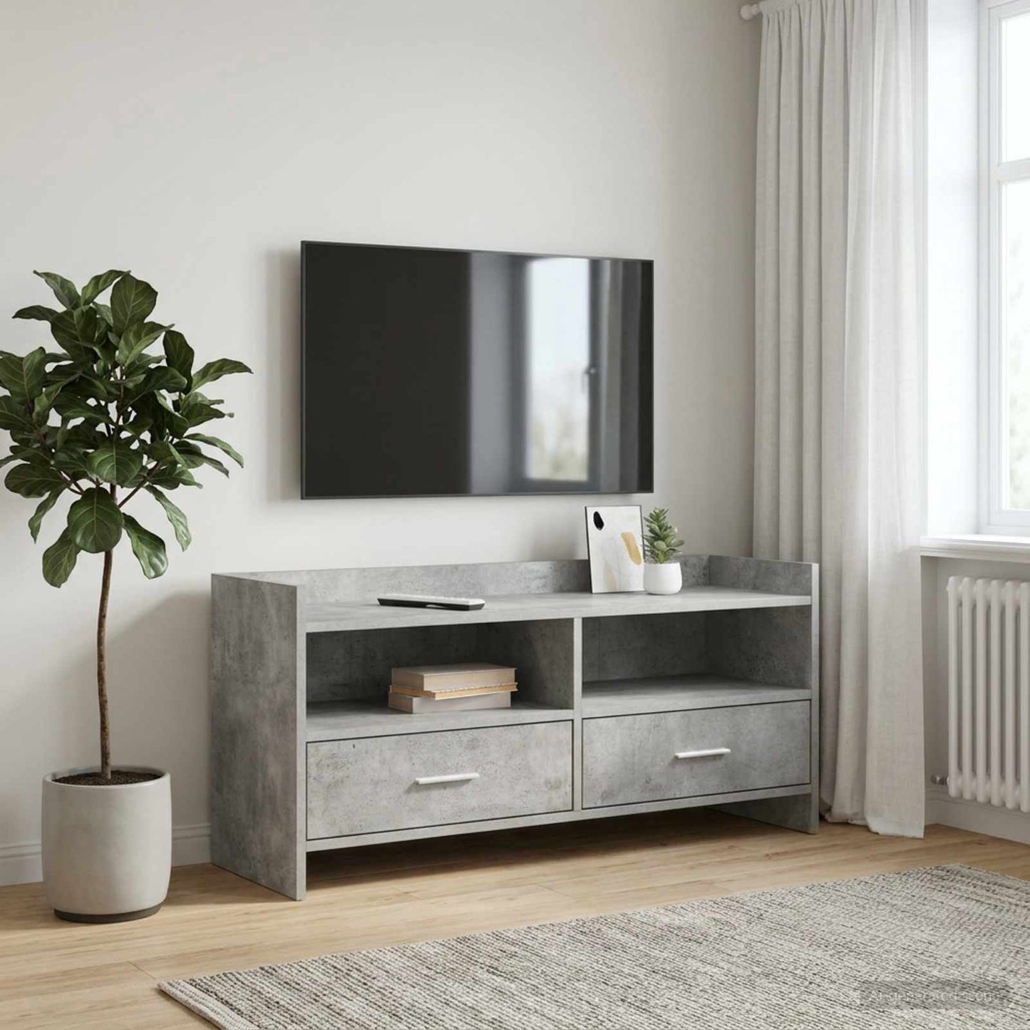 vidaXL Ντουλάπι TV 100 x 33 x 47 εκ Γκρι Σκυροδέματος