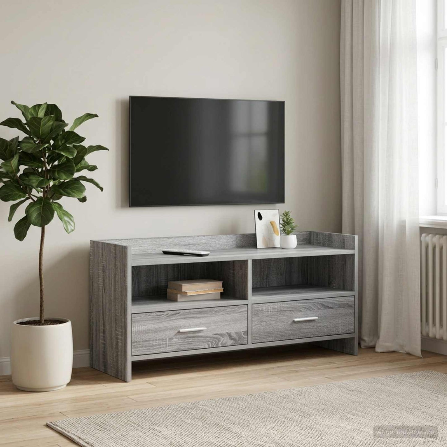 vidaXL Ντουλάπι TV 100 x 33 x 47 εκ Γκρι Sonoma Επεξεργασμένο Ξύλο