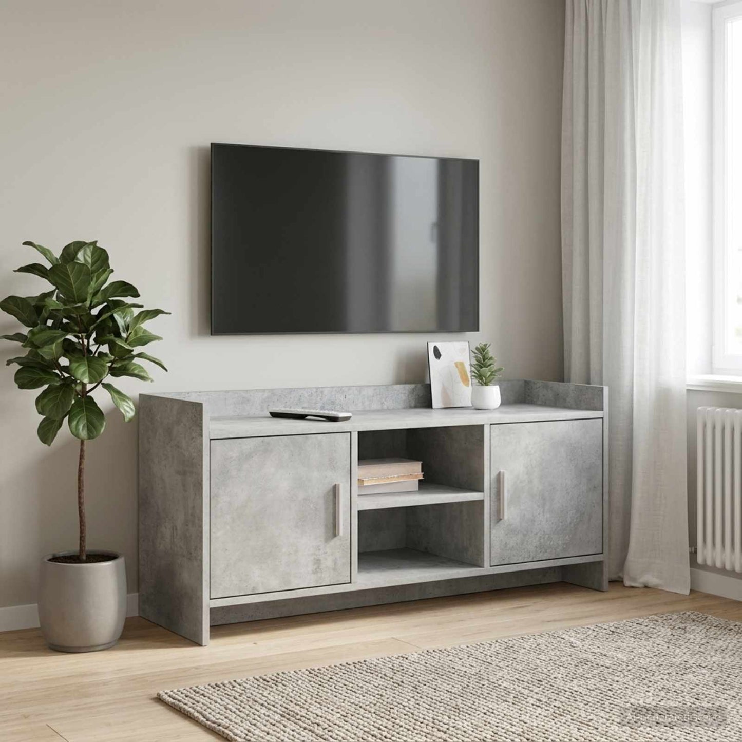 vidaXL Ντουλάπι TV 102 x 33 x 47 εκ Γκρι Σκυροδέματος