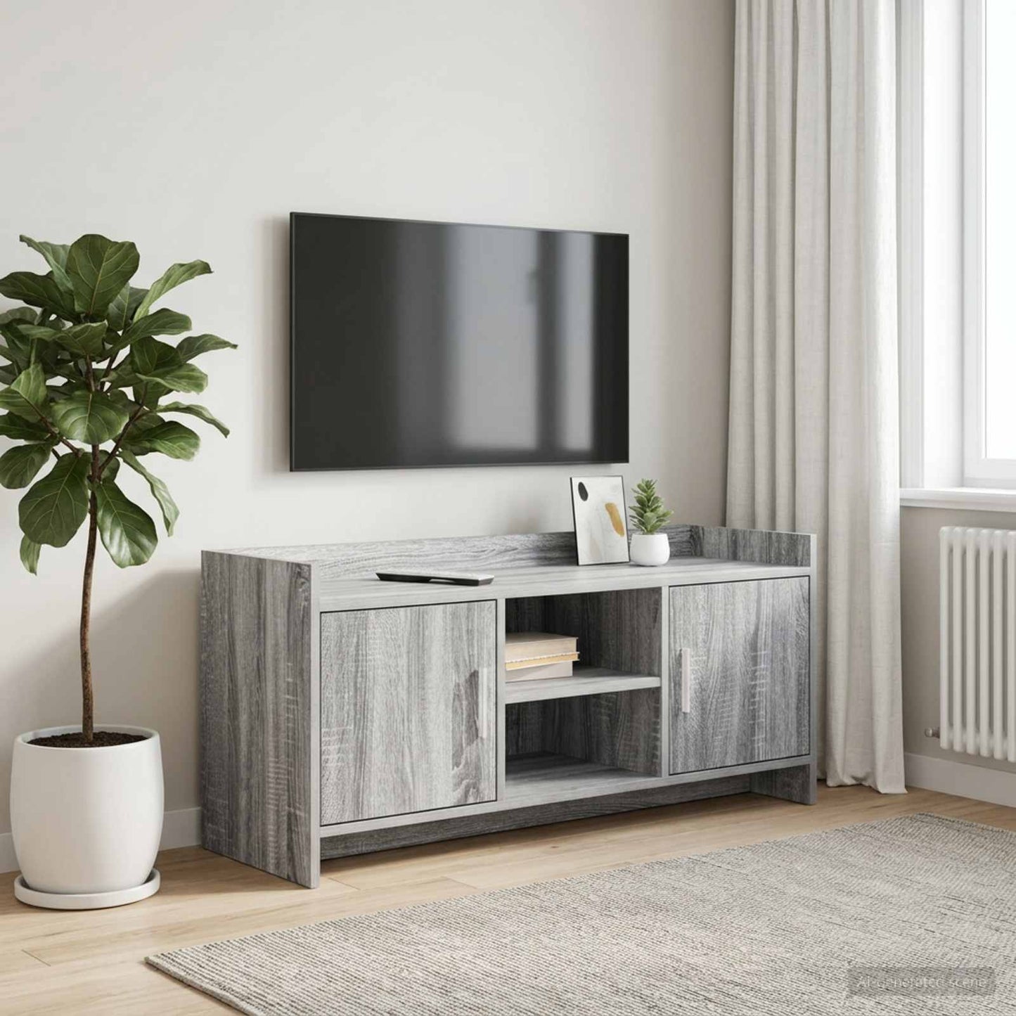 vidaXL Ντουλάπι TV 102 x 33 x 47 εκ Γκρι Sonoma Επεξεργασμένο Ξύλο