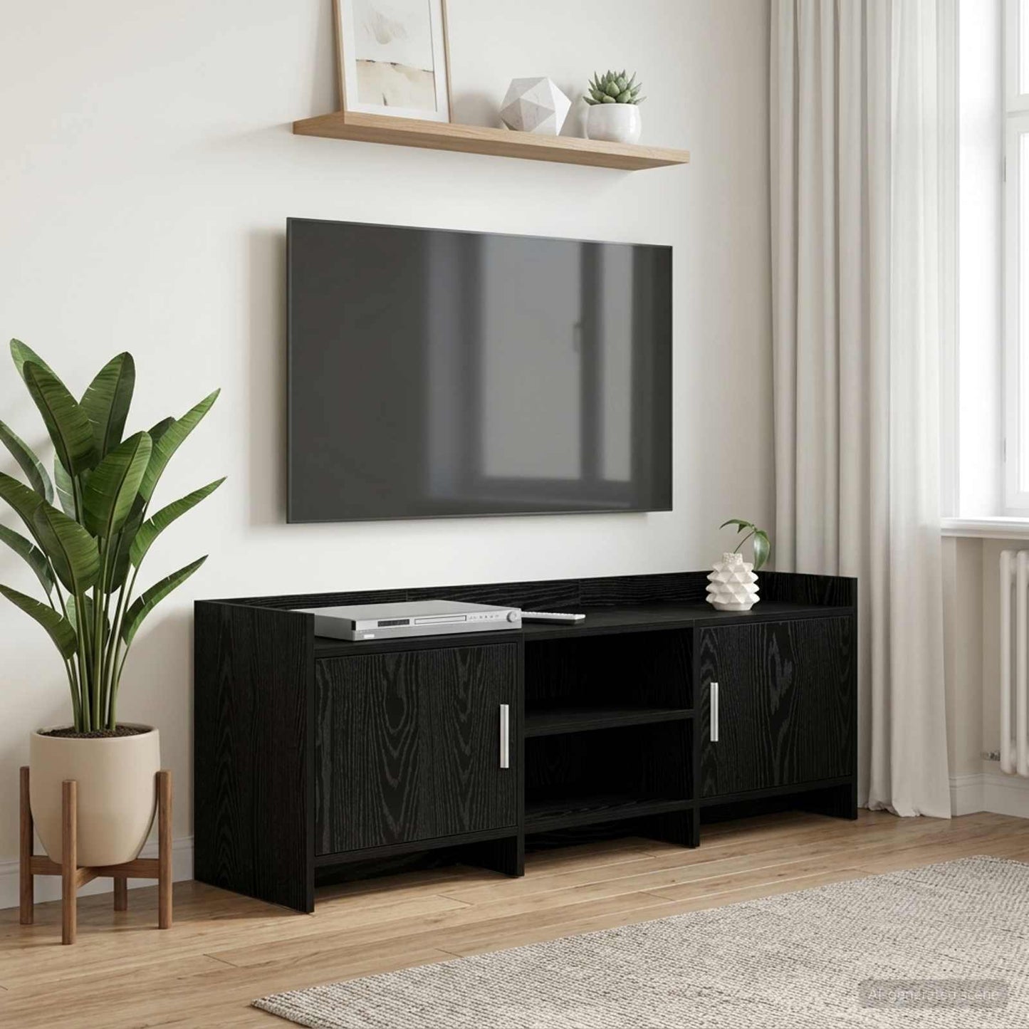 vidaXL Ντουλάπι TV 130 x 33 x 47 εκ Μαύρη Δρυς Επεξεργασμένο Ξύλο