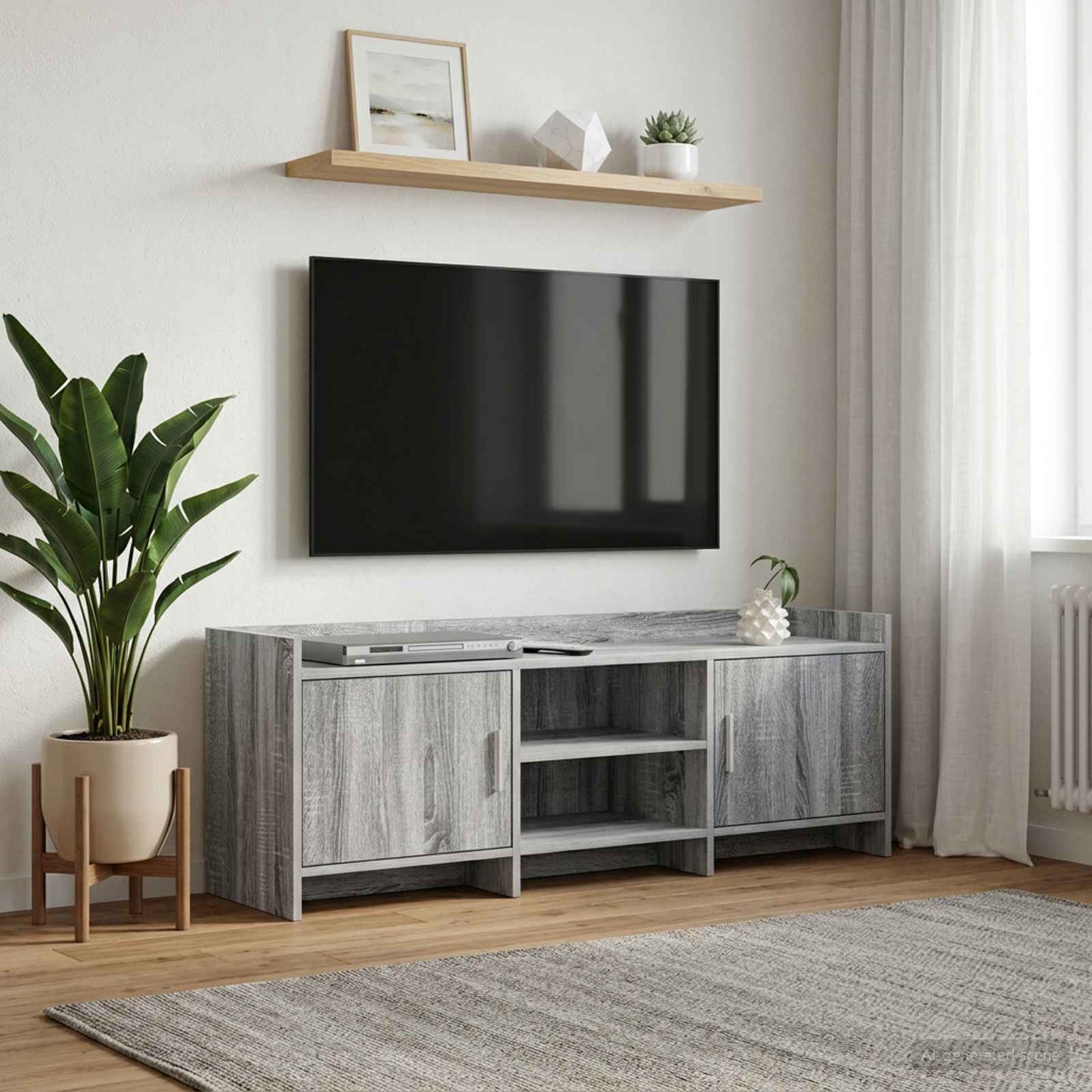 vidaXL Ντουλάπι TV 130 x 33 x 47 εκ Γκρι Sonoma Επεξεργασμένο Ξύλο