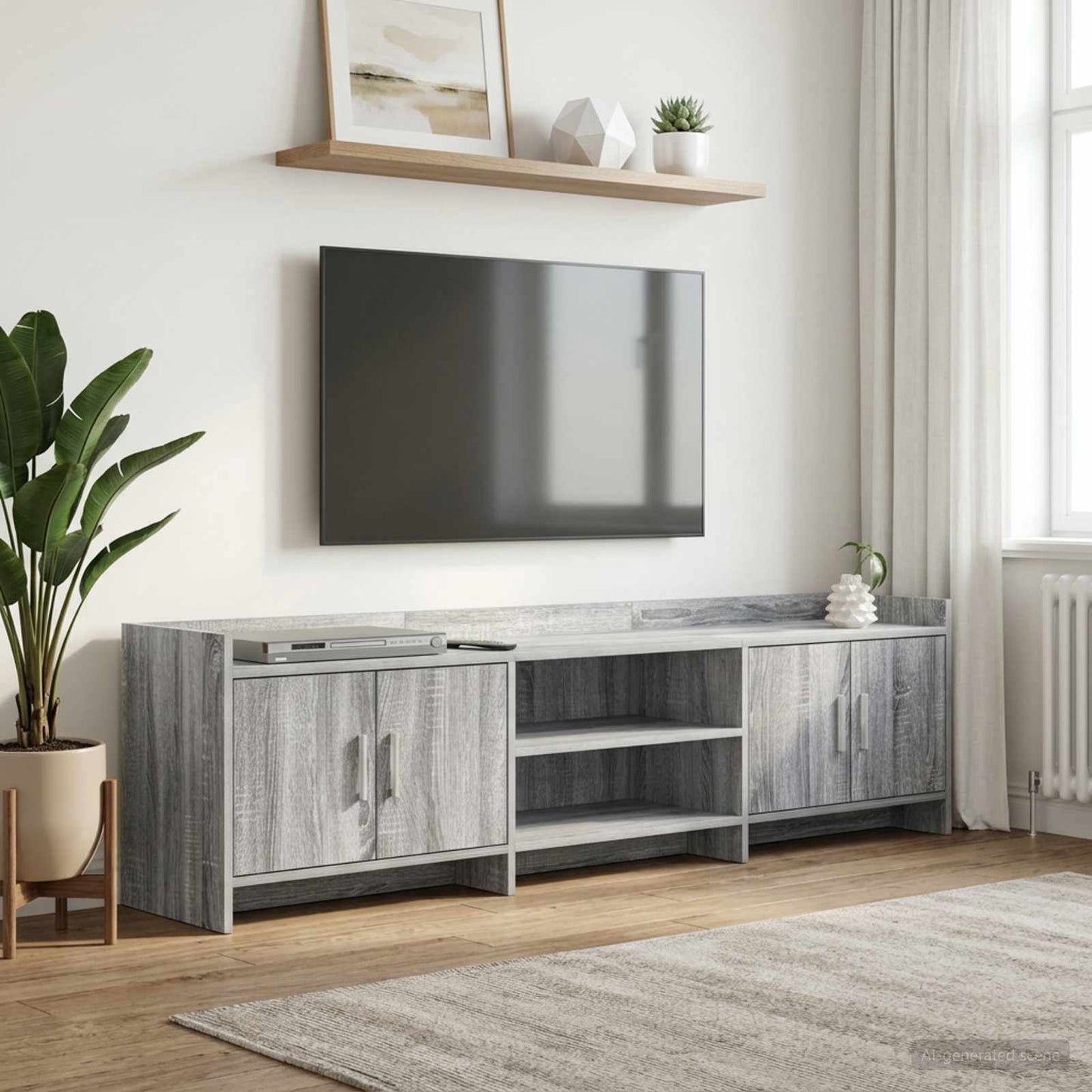 vidaXL Ντουλάπι TV 168 x 33 x 47 εκ. Γκρι Sonoma Επεξεργασμένο Ξύλο