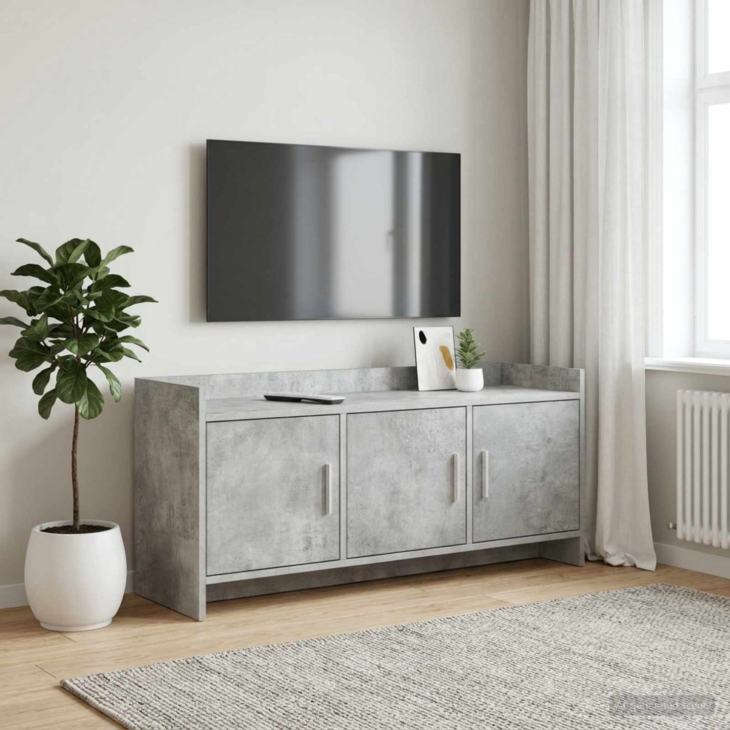 vidaXL Ντουλάπι TV 102 x 33 x 47 εκ Γκρι Σκυροδέματος