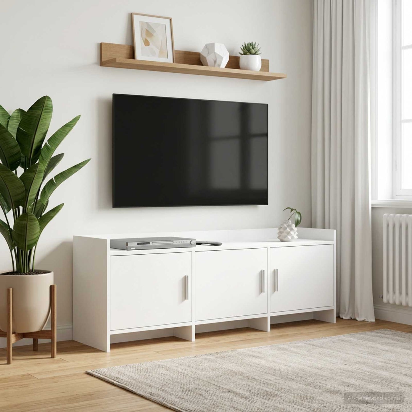 vidaXL Ντουλάπι TV 130 x 33 x 47 εκ Λευκό Επεξεργασμένο Ξύλο
