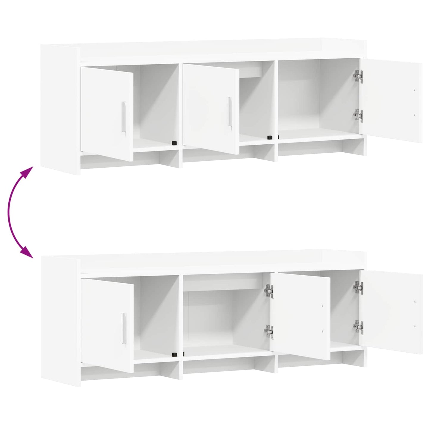 vidaXL Ντουλάπι TV 130 x 33 x 47 εκ Λευκό Επεξεργασμένο Ξύλο