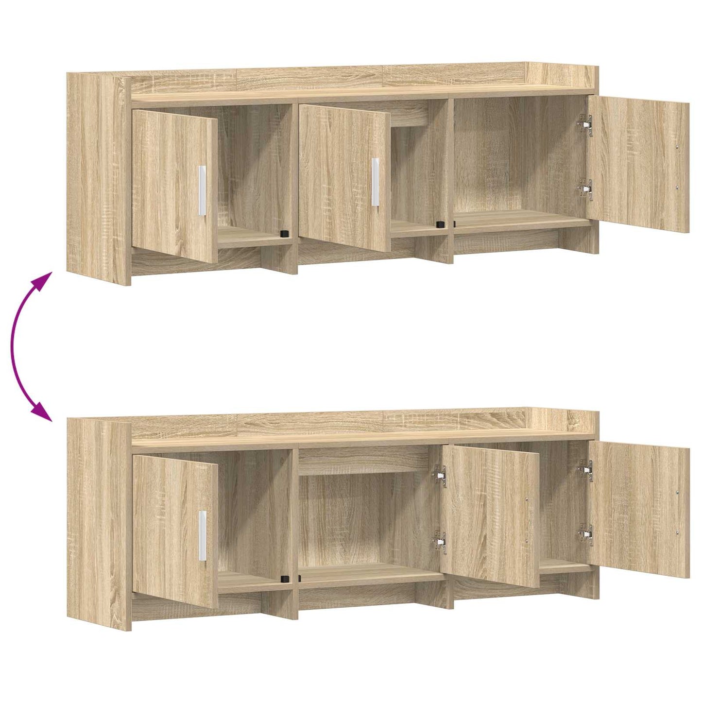 vidaXL Ντουλάπι TV 130 x 33 x 47 εκ Sonoma Δρυς Επεξεργασμένο Ξύλο