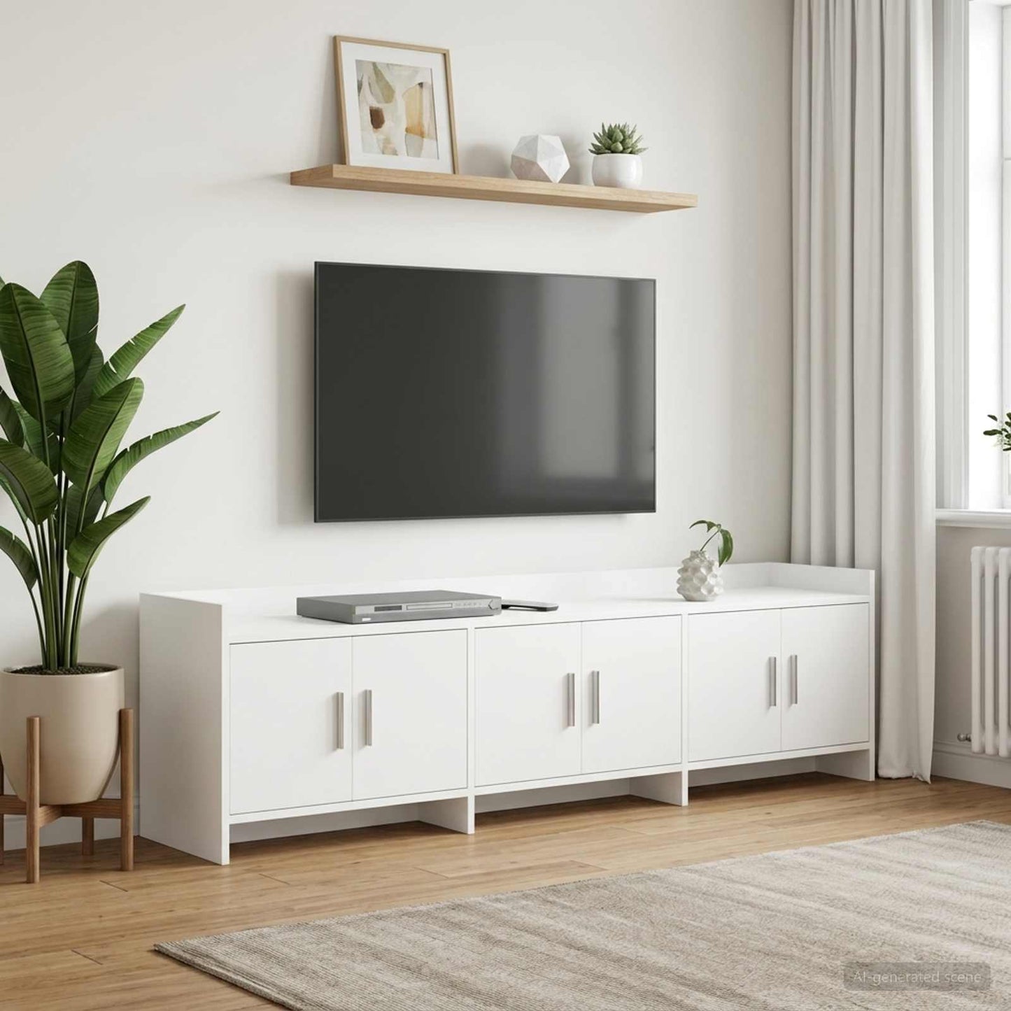 vidaXL Ντουλάπι TV 168 x 33 x 47 εκ. Λευκό Επεξεργασμένο Ξύλο