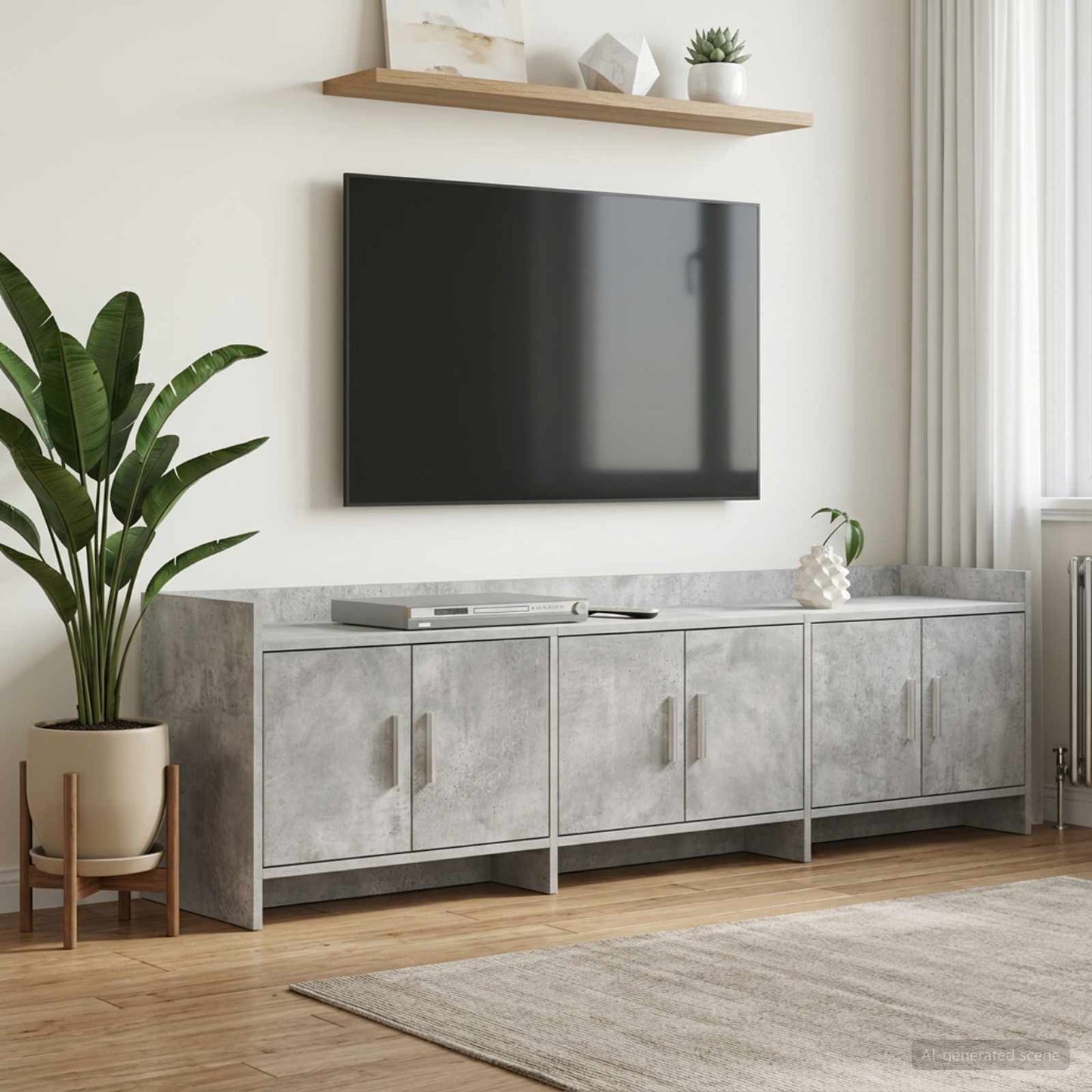 vidaXL Ντουλάπι TV 168 x 33 x 47 εκ. Γκρι Σκυροδέματος