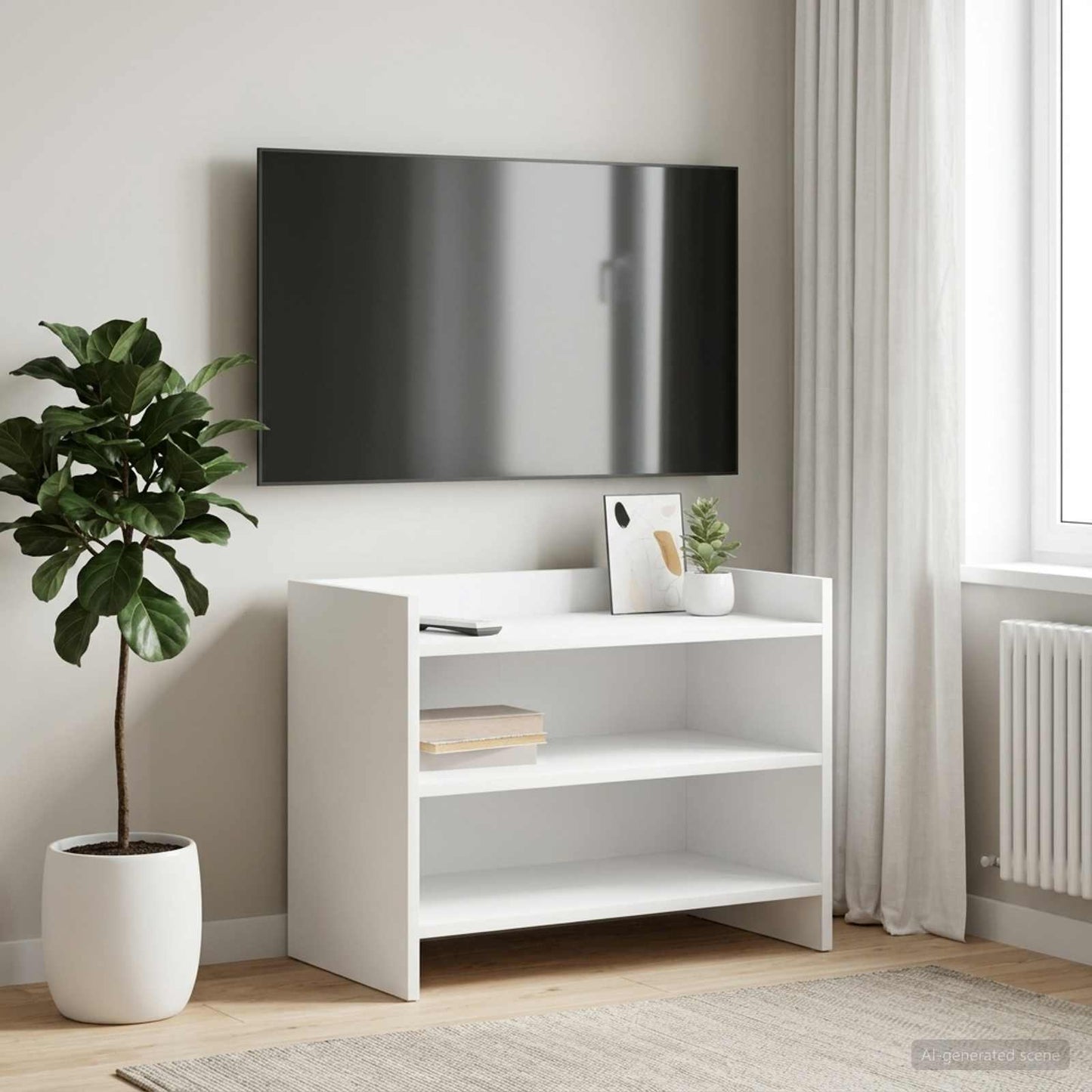 vidaXL Ντουλάπι TV 60 x 33 x 47 εκ. Λευκό Επεξεργασμένο Ξύλο