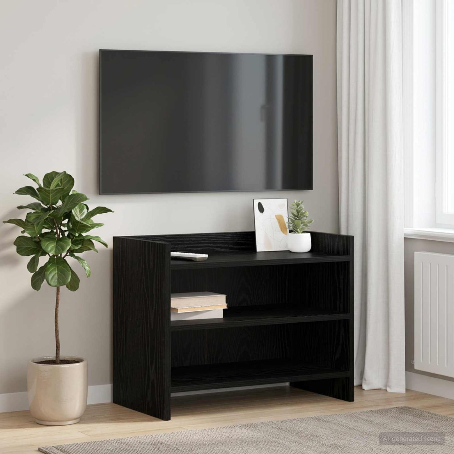 vidaXL Ντουλάπι TV 60 x 33 x 47 εκ. Μαύρη Δρυς Επεξεργασμένο Ξύλο