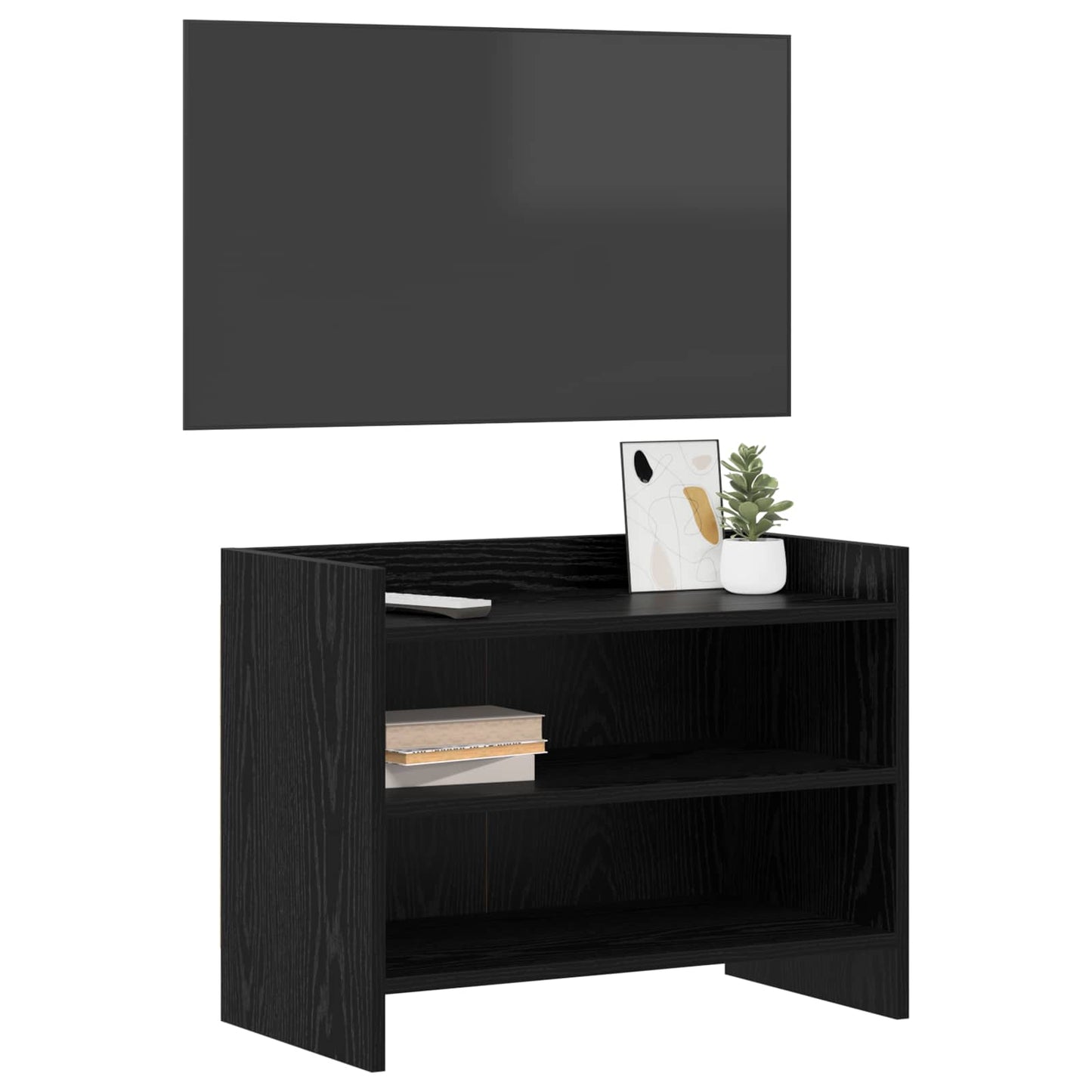 vidaXL Ντουλάπι TV 60 x 33 x 47 εκ. Μαύρη Δρυς Επεξεργασμένο Ξύλο