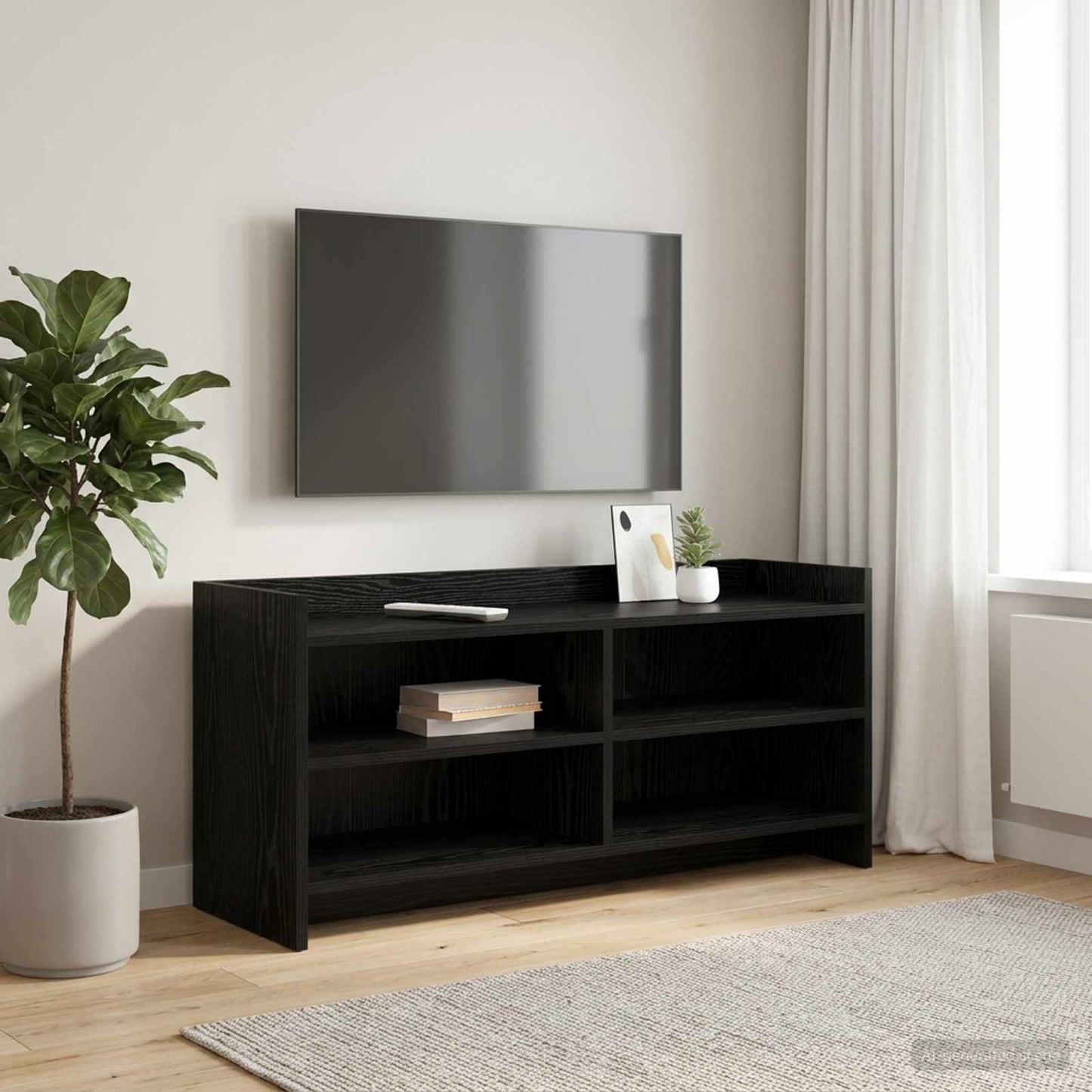 vidaXL Ντουλάπι TV 100 x 33 x 47 εκ Μαύρη Δρυς Επεξεργασμένο Ξύλο