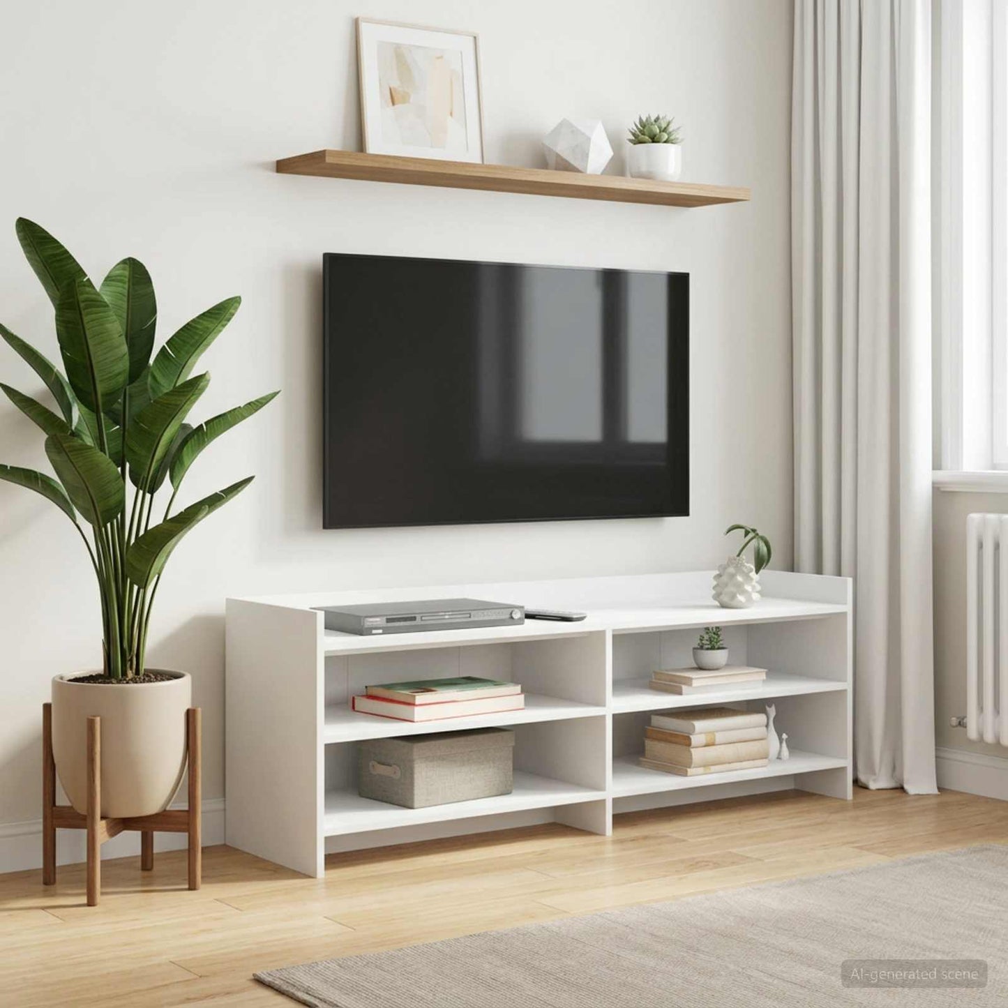 vidaXL Ντουλάπι TV 135 x 33 x 47 εκ. Λευκό Επεξεργασμένο Ξύλο