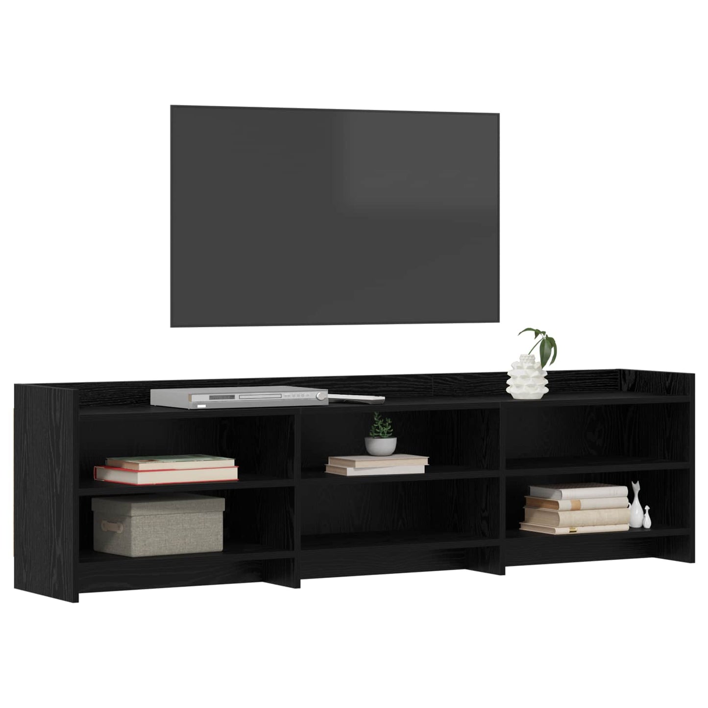 vidaXL Ντουλάπι TV 168 x 33 x 47 εκ. Μαύρη Δρυς Επεξεργασμένο Ξύλο