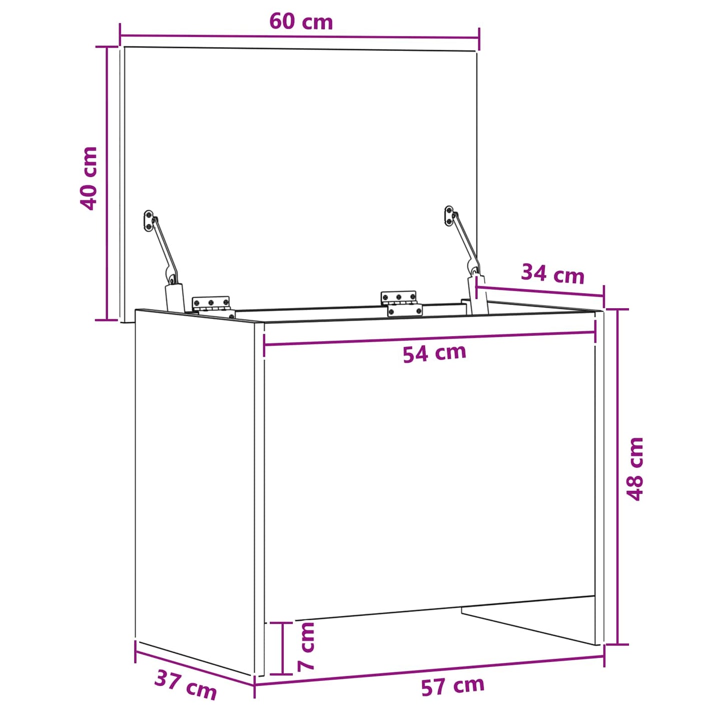 vidaXL Θήκη Αποθήκευσης Sonoma Δρυς 60 x 40 x 50 cm Επεξεργασμένο Ξύλο