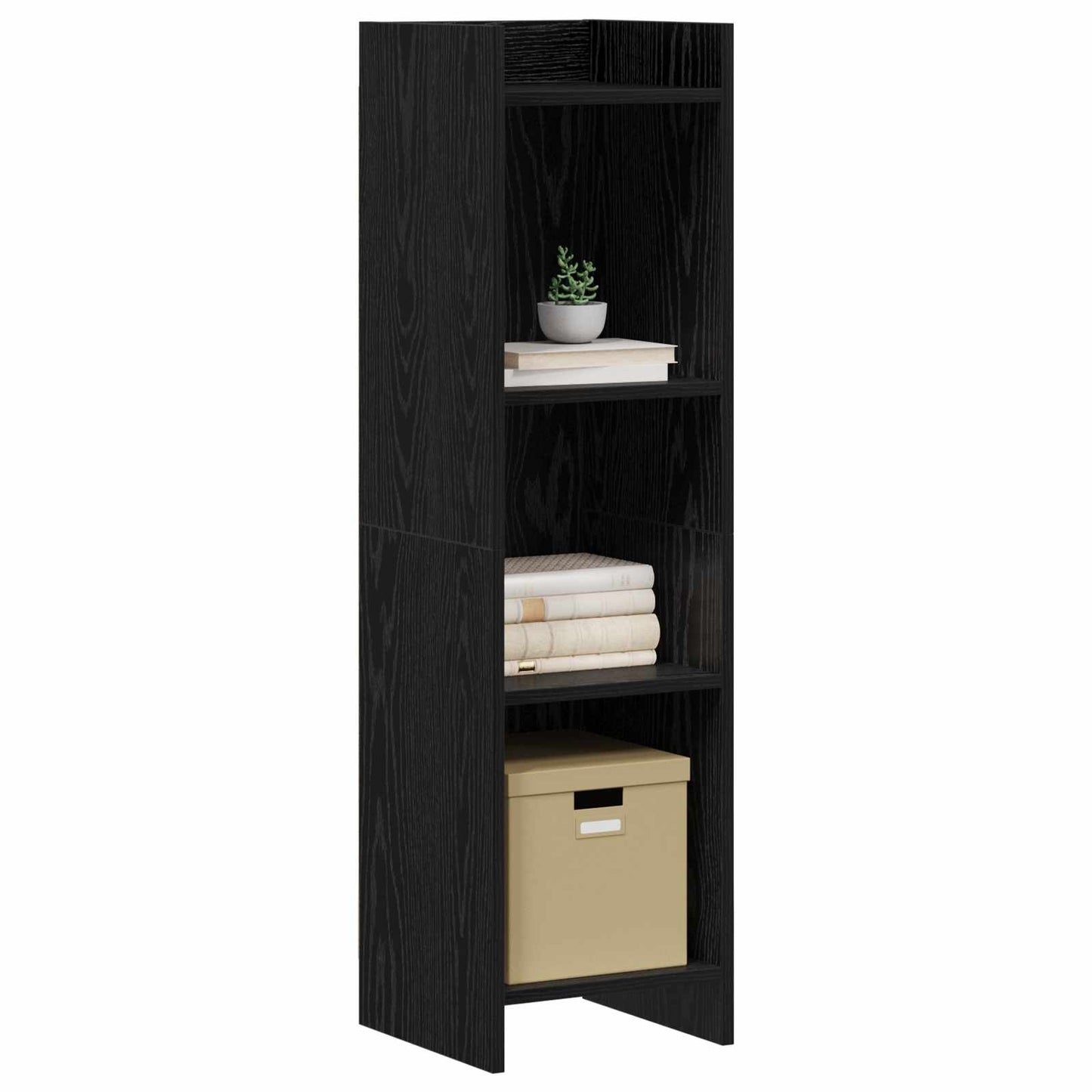 vidaXL Βιβλιοθήκη Μαύρη Δρυς 30 x 30 x 111 εκ Επεξεργασμένο Ξύλο