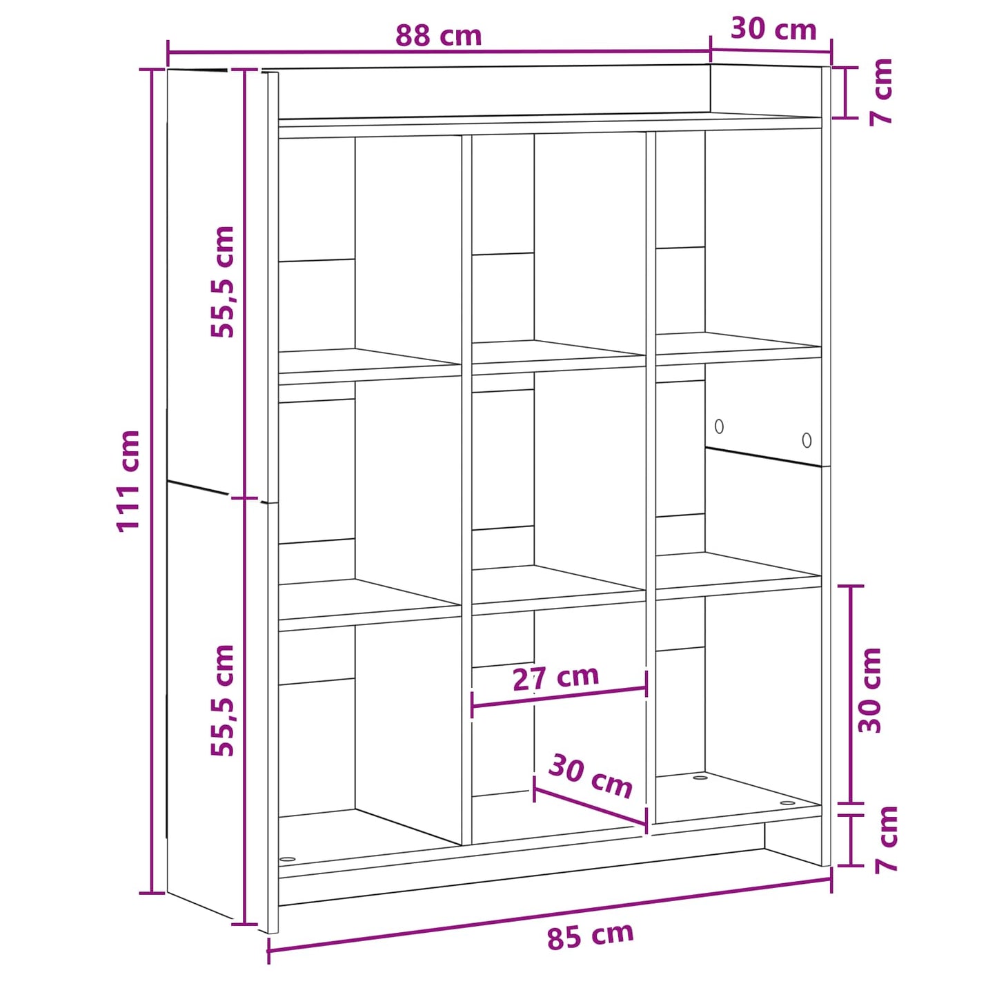 vidaXL Βιβλιοθήκη Γκρι Sonoma 87,5 x 30 x 111 εκ Επεξεργασμένο Ξύλο