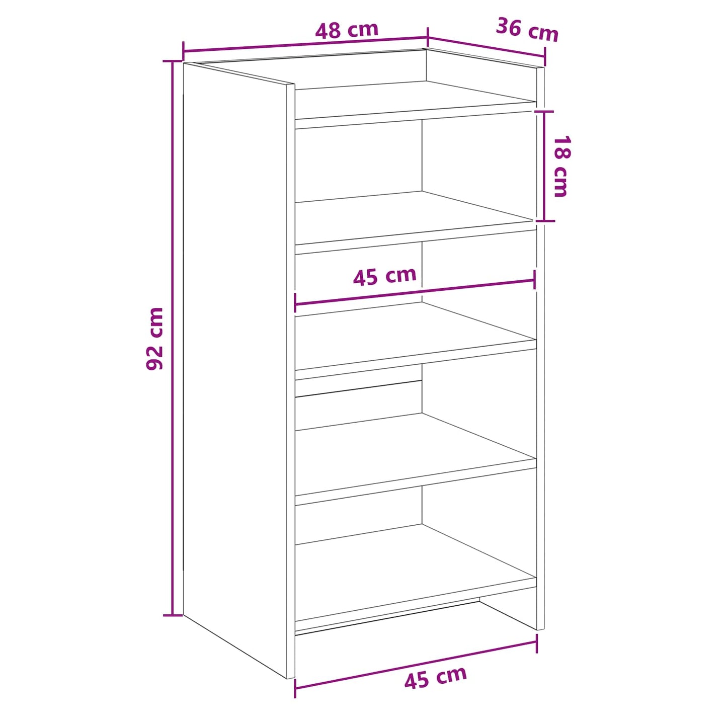 vidaXL Ντουλάπα Παπουτσιών Παλαιωμένο ξύλο 48 x 36 x 92 εκ