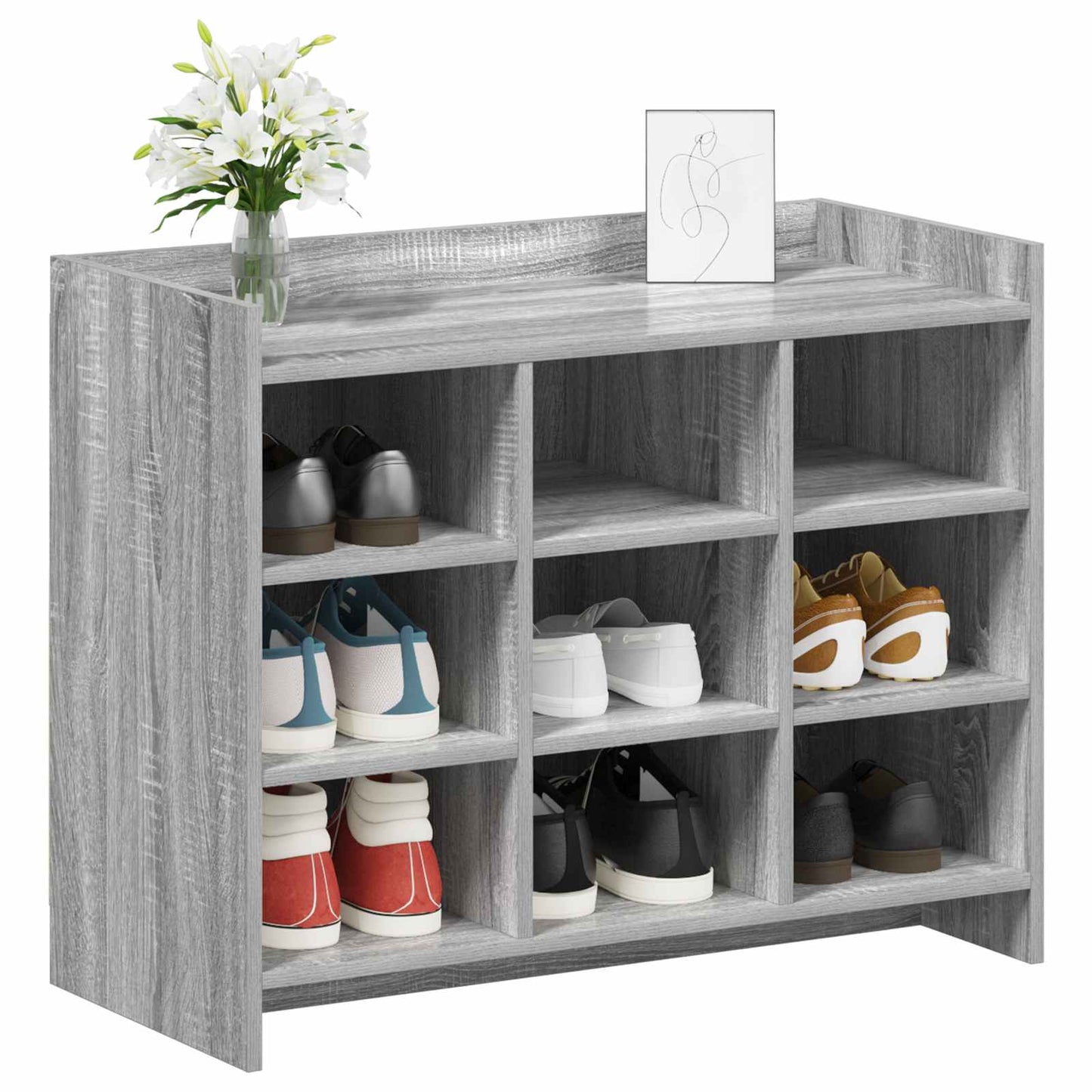 vidaXL Ντουλάπα Παπουτσιών Γκρι Sonoma 85 x 39,5 x 70 εκ.