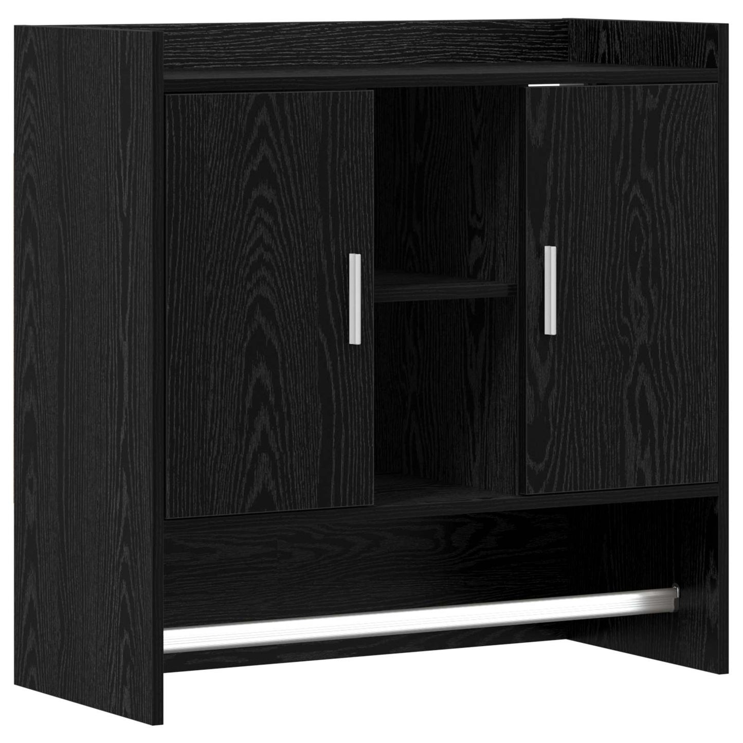 vidaXL Ράφι Τοίχου Επιτοίχιο Μαύρη Δρυς 80 x 36 x 80 εκ