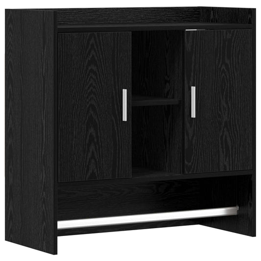 vidaXL Ράφι Τοίχου Επιτοίχιο Μαύρη Δρυς 80 x 36 x 80 εκ