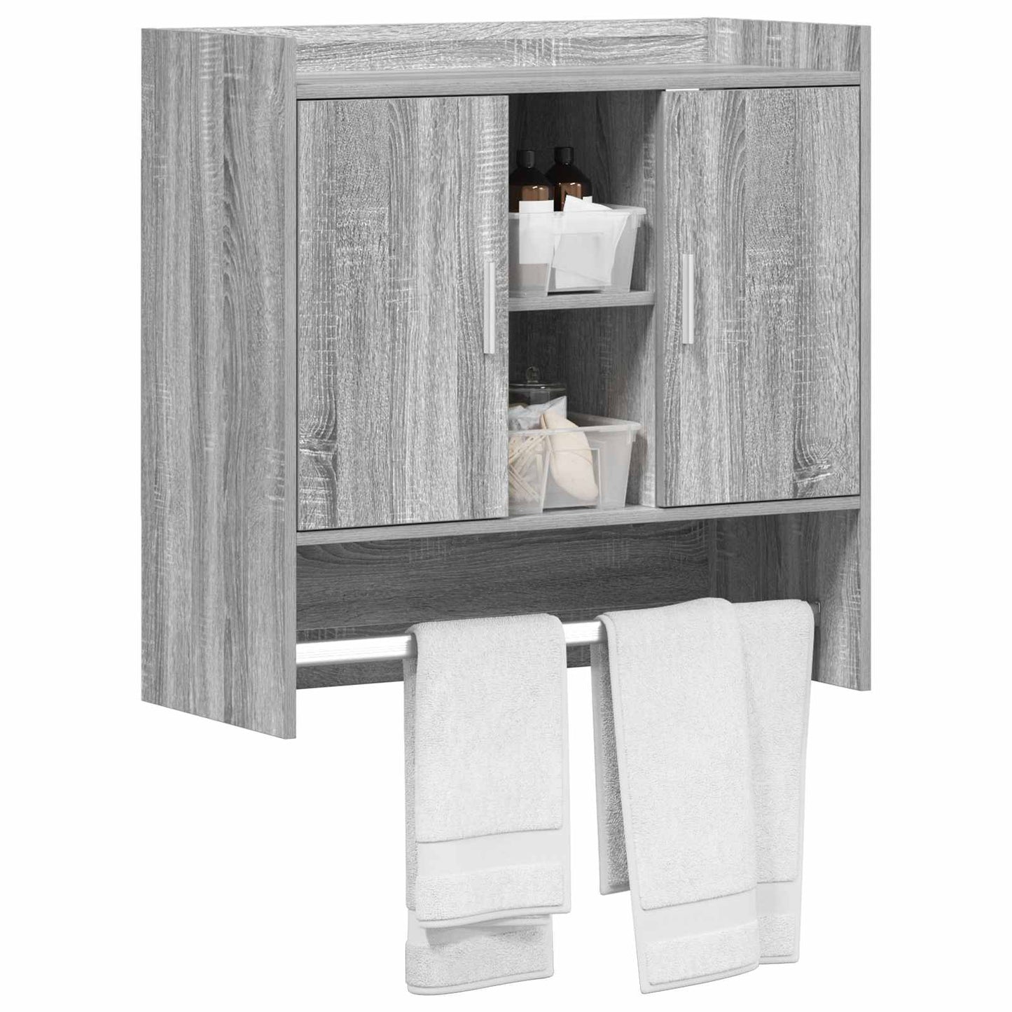 vidaXL Ράφι Τοίχου Επιτοίχιο Γκρι Sonoma 80 x 36 x 80 εκ
