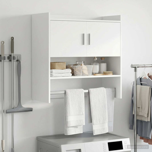 vidaXL Ράφι Τοίχου Επιτοίχιο Λευκό 80 x 36 x 80 εκ Επεξεργασμένο Ξύλο