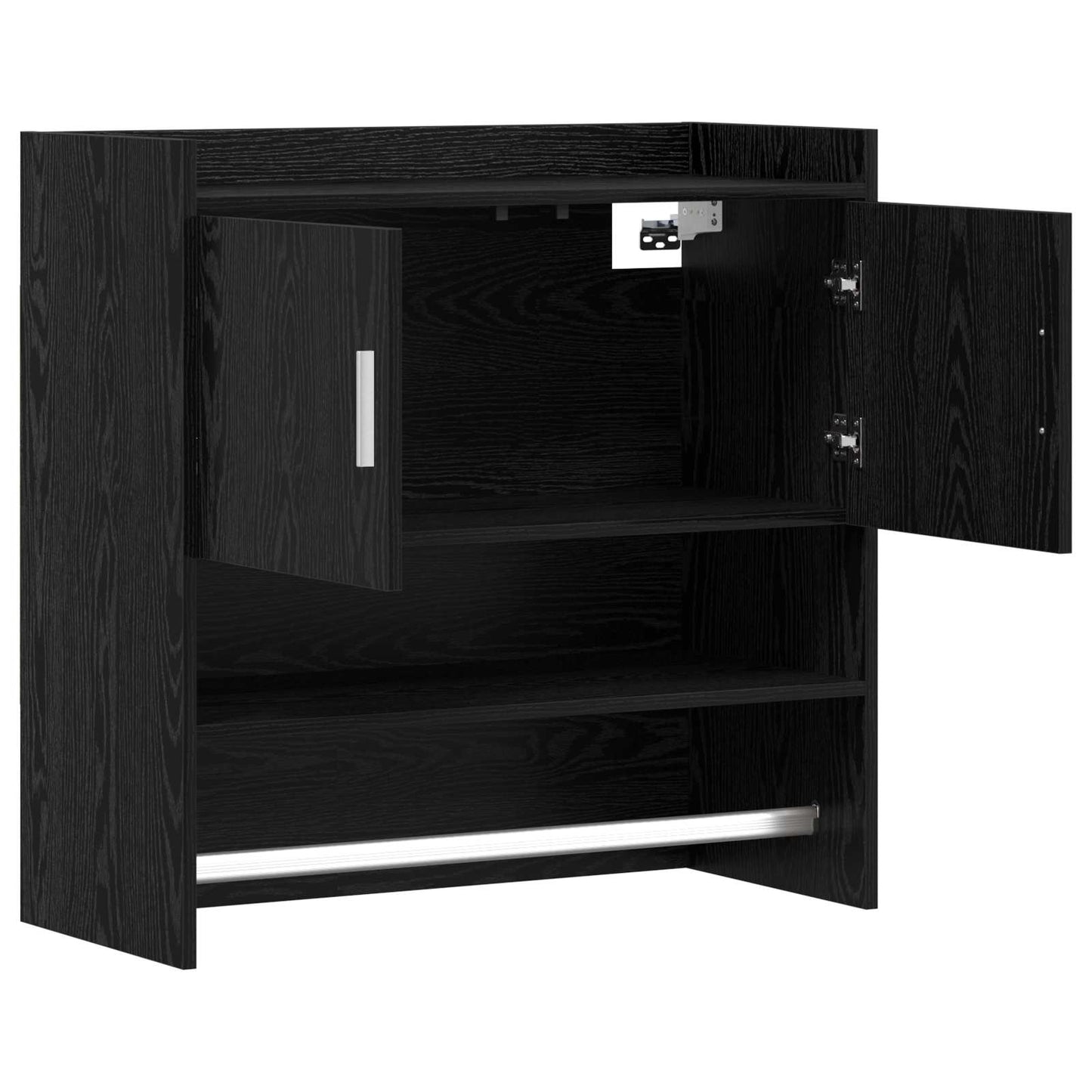 vidaXL Ράφι Τοίχου Επιτοίχιο Μαύρη Δρυς 80 x 36 x 80 εκ