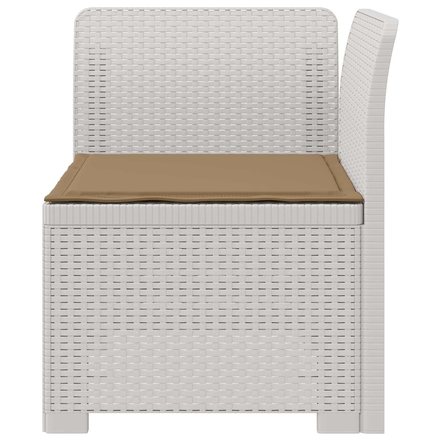 vidaXL Μονοθέσια Καναπές Κήπου με Μαξίλι Ερατάν PP Λευκό