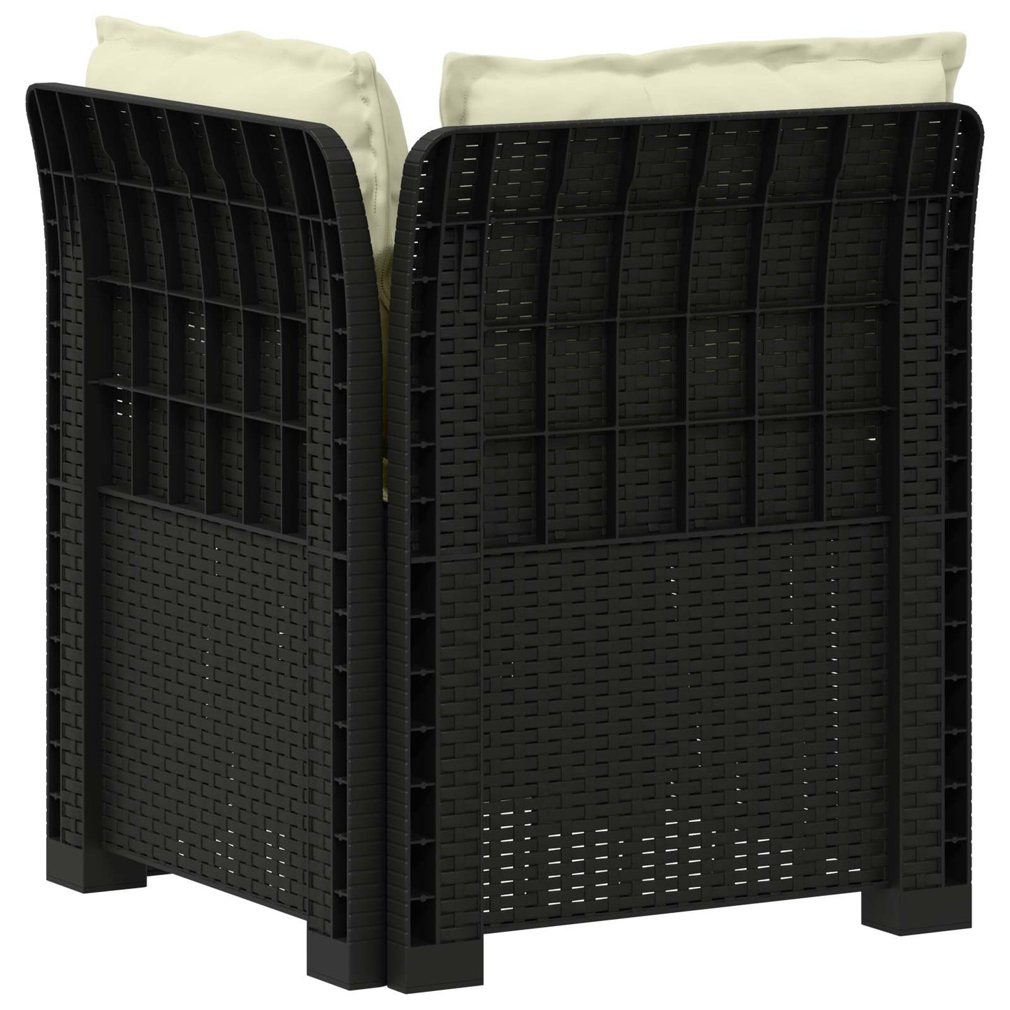 vidaXL Μονοθέσια Καναπές Κήπου με Μαξιλάρια Φαίνεται σαν Ρατάν PP