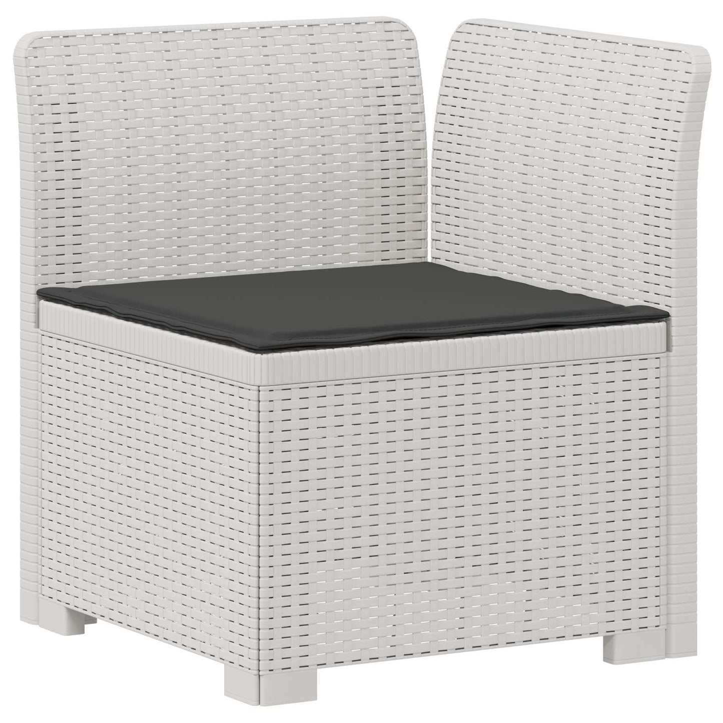 vidaXL Διθέσιος Καναπές Κήπου με Μαξιλάρια Φαίνεται σαν Ρατάν PP Λευκό