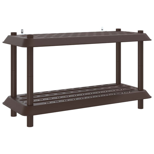 vidaXL Μονάδα Ραφιού 2 επίπεδα 100 x 40 x 55,5 εκ. PP Καφέ